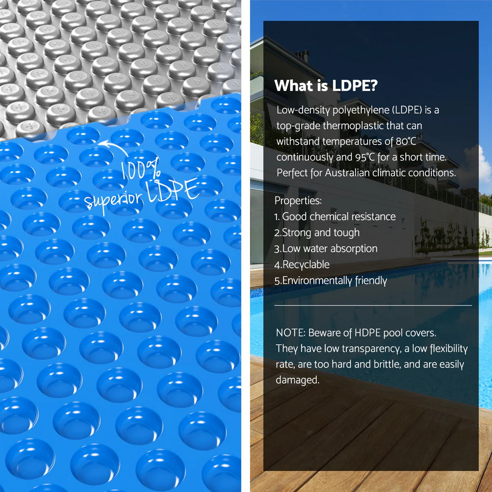 Aqua Buddy Pool Cover 600 Micron 11x6.2m w/ Roller 6.55m Swimming Pools Solar Blanket