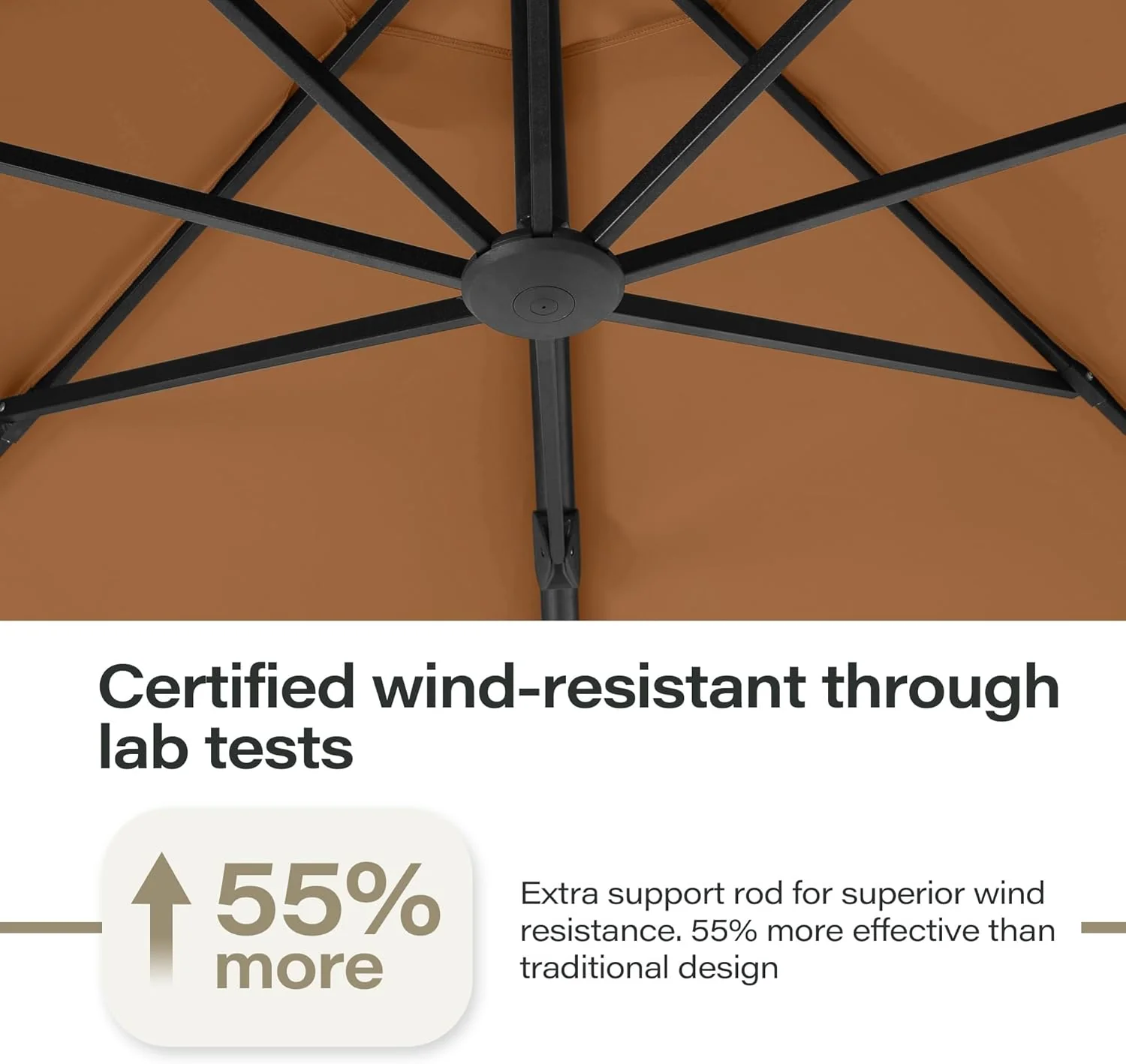 LAUSAINT HOME Outdoor Patio Umbrella with Base included, 11 FT Deluxe Curvy Cantilever Umbrella Heavy Duty Offset Hanging Umbrella with 360�� Rotation for Market, Pool, Garden, Backyard, Deck (Beige)