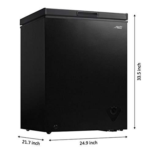 Arctic King 5 Cu Ft Chest Freezer Black, Energy-Efficient, Compact with Removable Basket for Home or Business