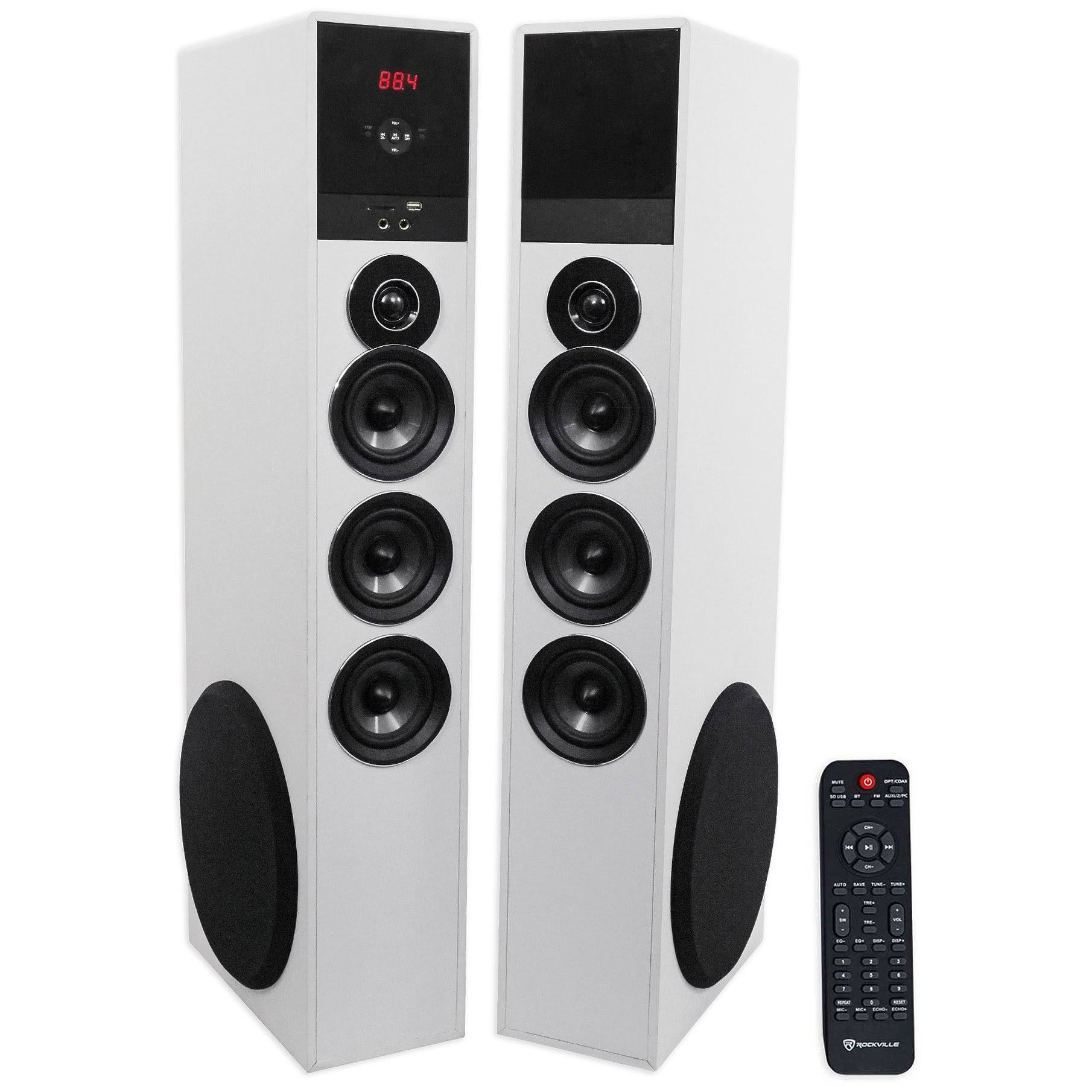 Rockville TM150W Home Theater System with 10��� Subwoofer, Bluetooth, and Remote Control �C White