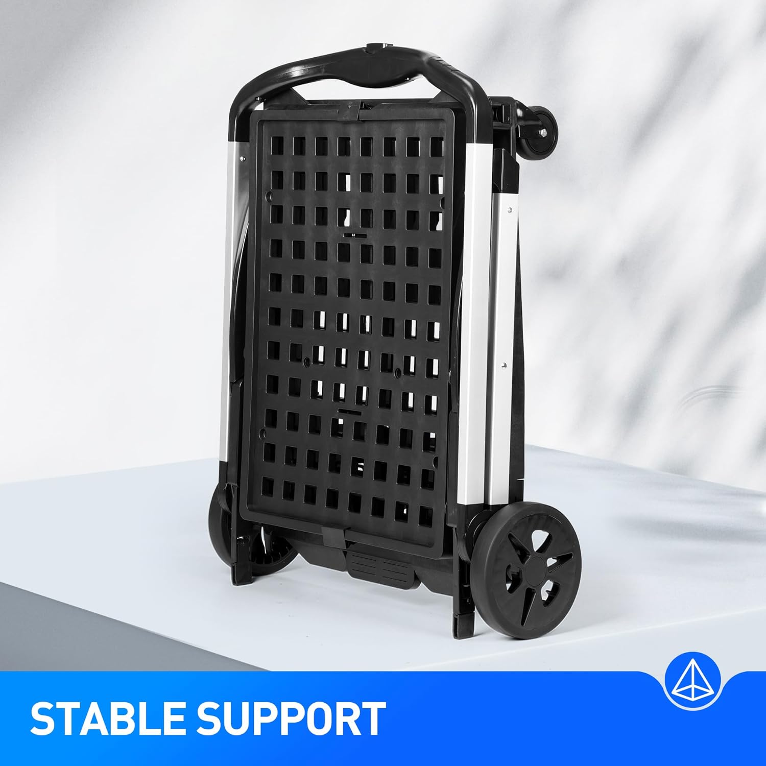Rengue Grocery Shopping Cart with 2 Removable Baskets for Shopping, Picnic (Blue)