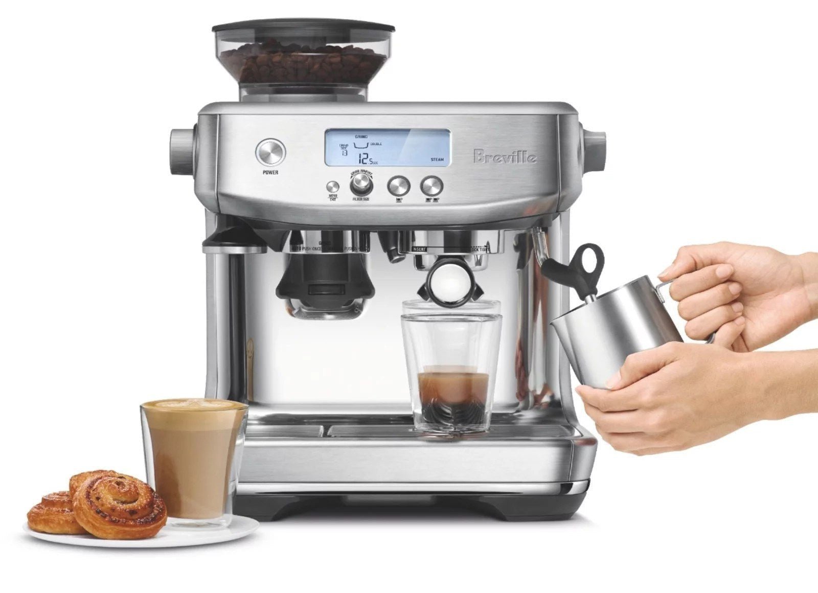 Breville BES878BSS The Barista Pro Espresso Machine �C Stainless Steel