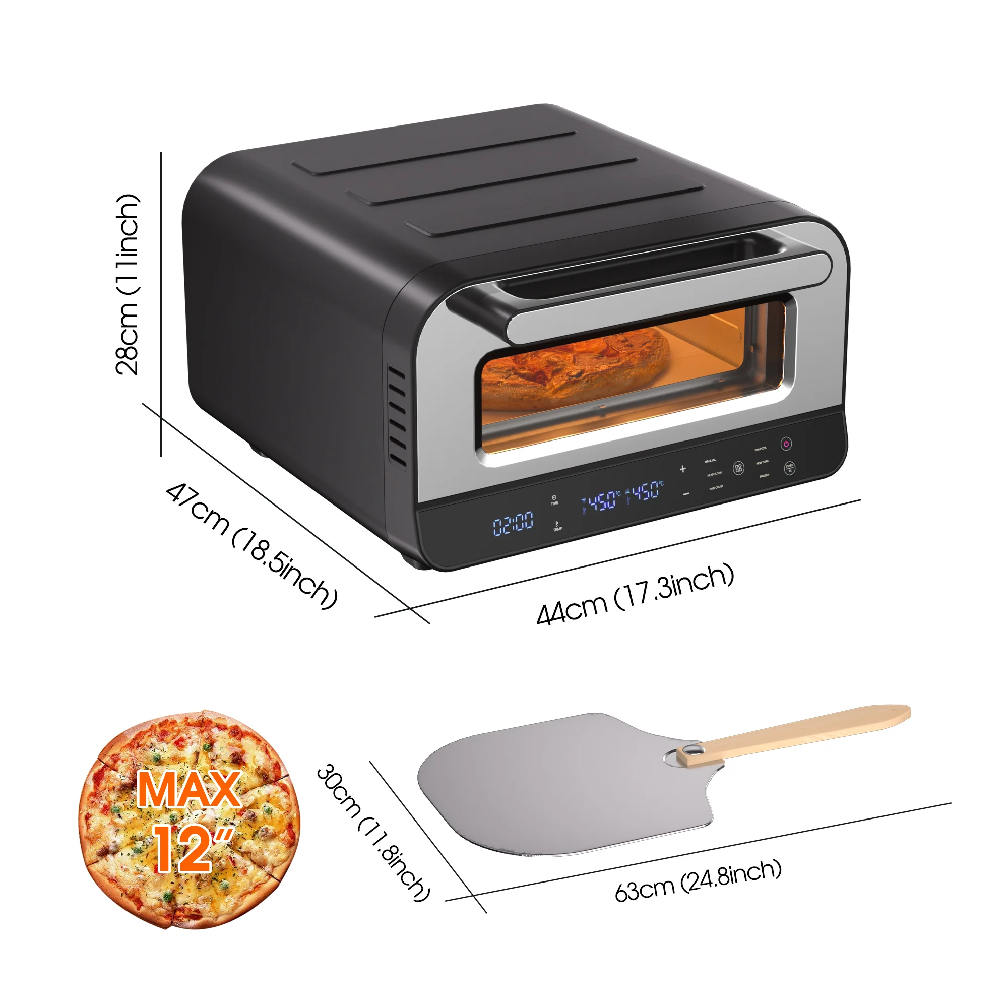 Countertop Pizza Oven 1700W Electric Pizza Maker