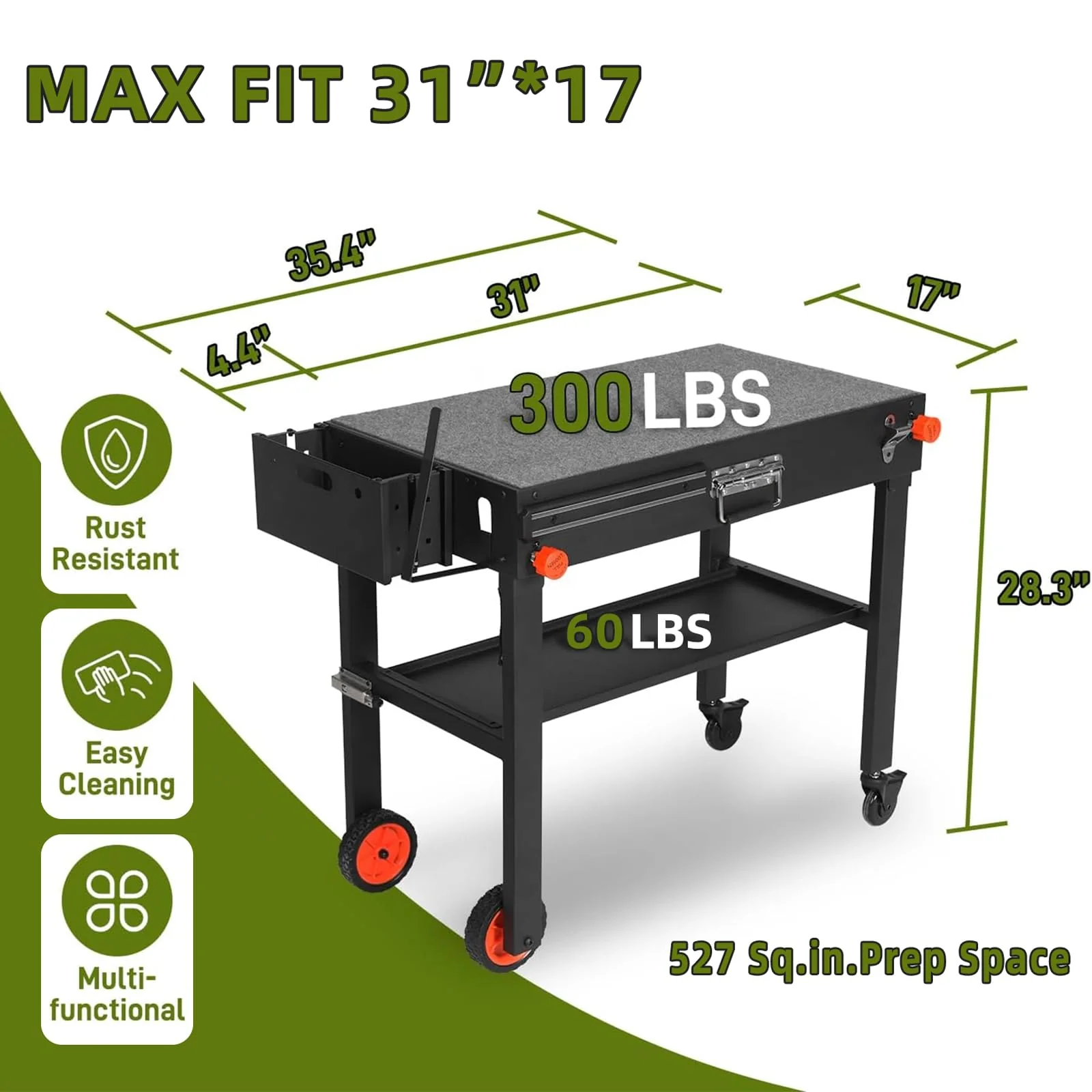 Yundasan Portable Outdoor Grill Table, 31
