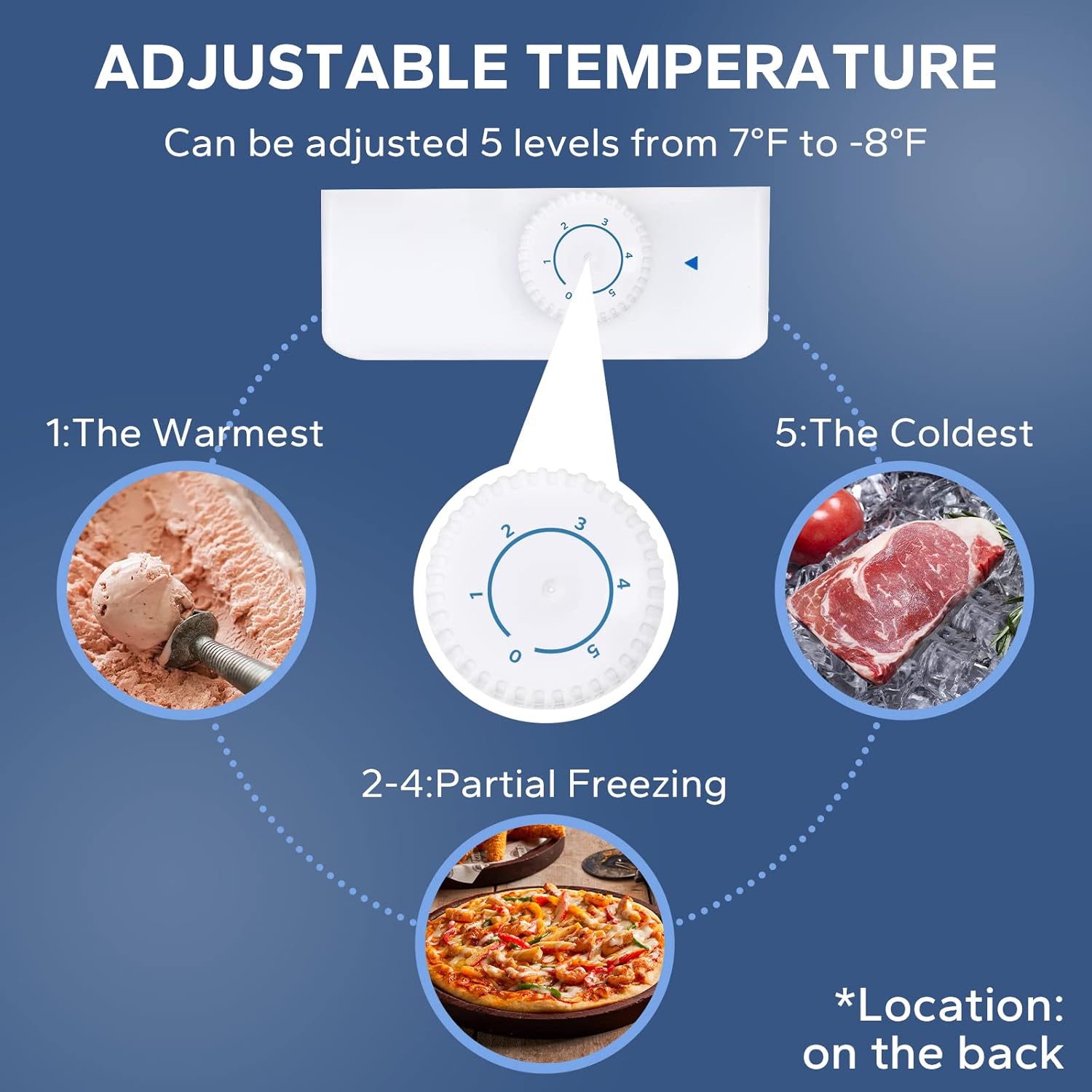 BANGSON Upright Freezer with Removable Shelf (Black)