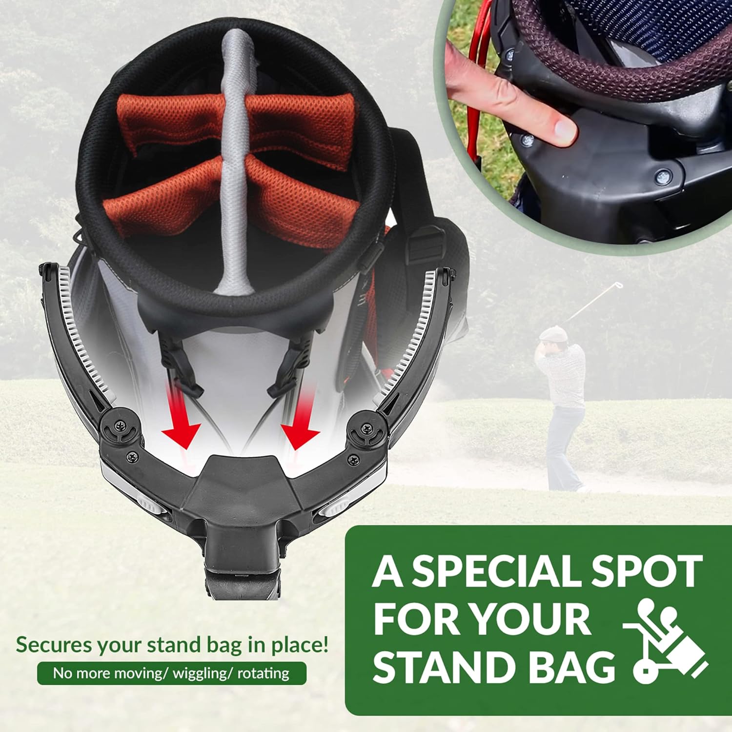 3Wheel Golf Push Cart - Golf Trolley Foldable Collapsible Lightweight Pushcart with Foot Brake - Easy to Open & Close