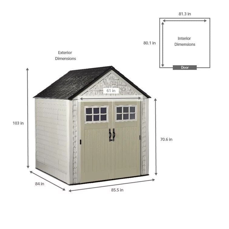Rubbermaid 7��7 Ft Durable Weatherproof Resin Outdoor Storage Shed