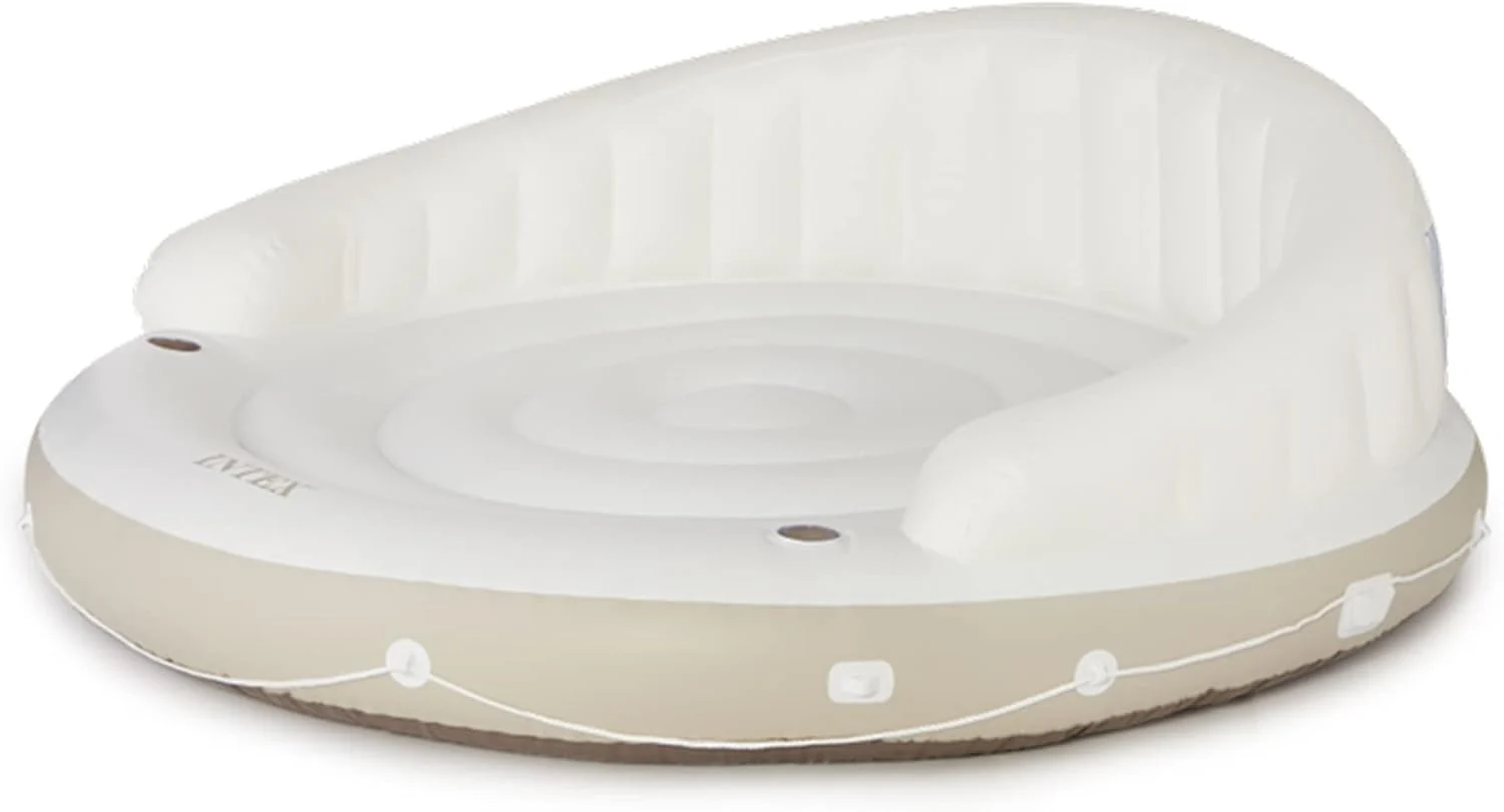 Canopy Island Inflatable Pool Float: Comfortable Lounge Surface �C Built-in Cup Holders �C Detachable Sunshade �C 440lb Max Weight Capacity �C 78.5