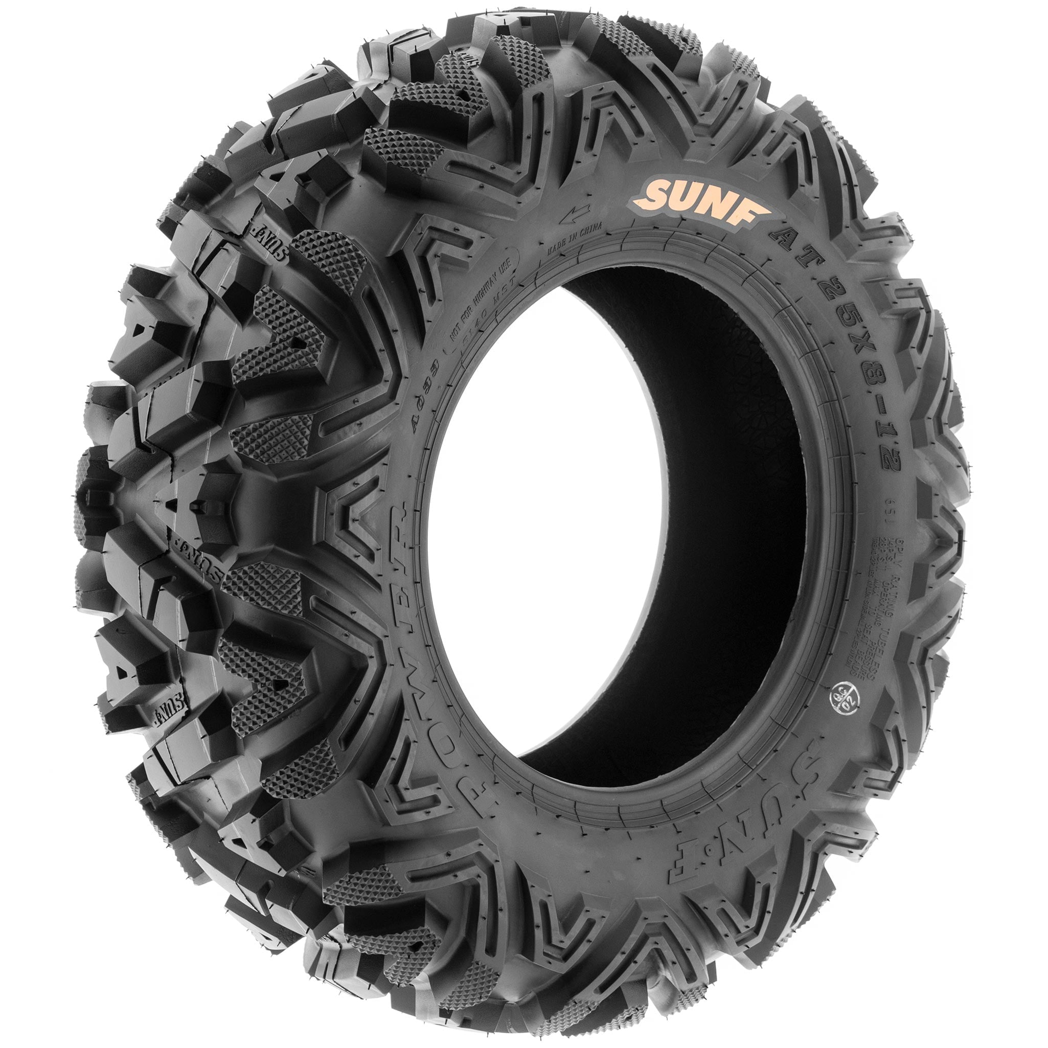 SunF All Terrain ATV UTV Tires 25x8-12 and 25x10-12 6 PR A033 (Complete Full Set of 4)