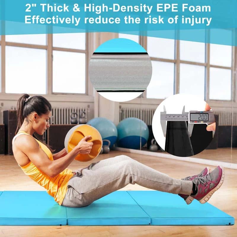 8' x 4' Anti-Tear Folding Gymnastics Mat for Yoga Fitness, 2