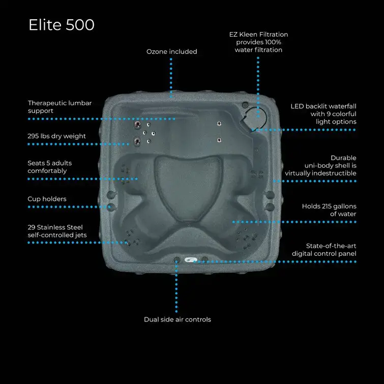 Aquarest Spas,Jet Square Plug And Play Hot Tub with Ozonator