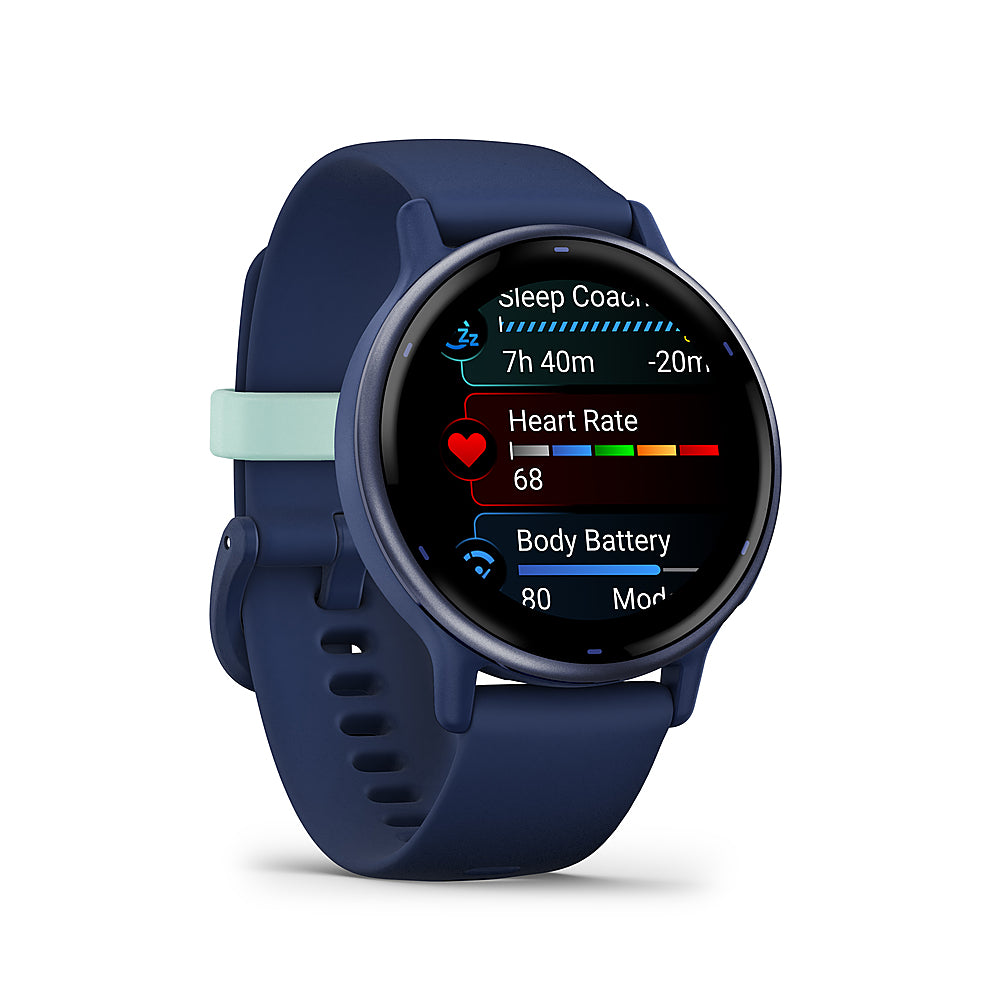 Garmin - v��voactive 5 GPS Smartwatch 42 mm Fiber-reinforced polymer - Metallic Navy Aluminum and Navy