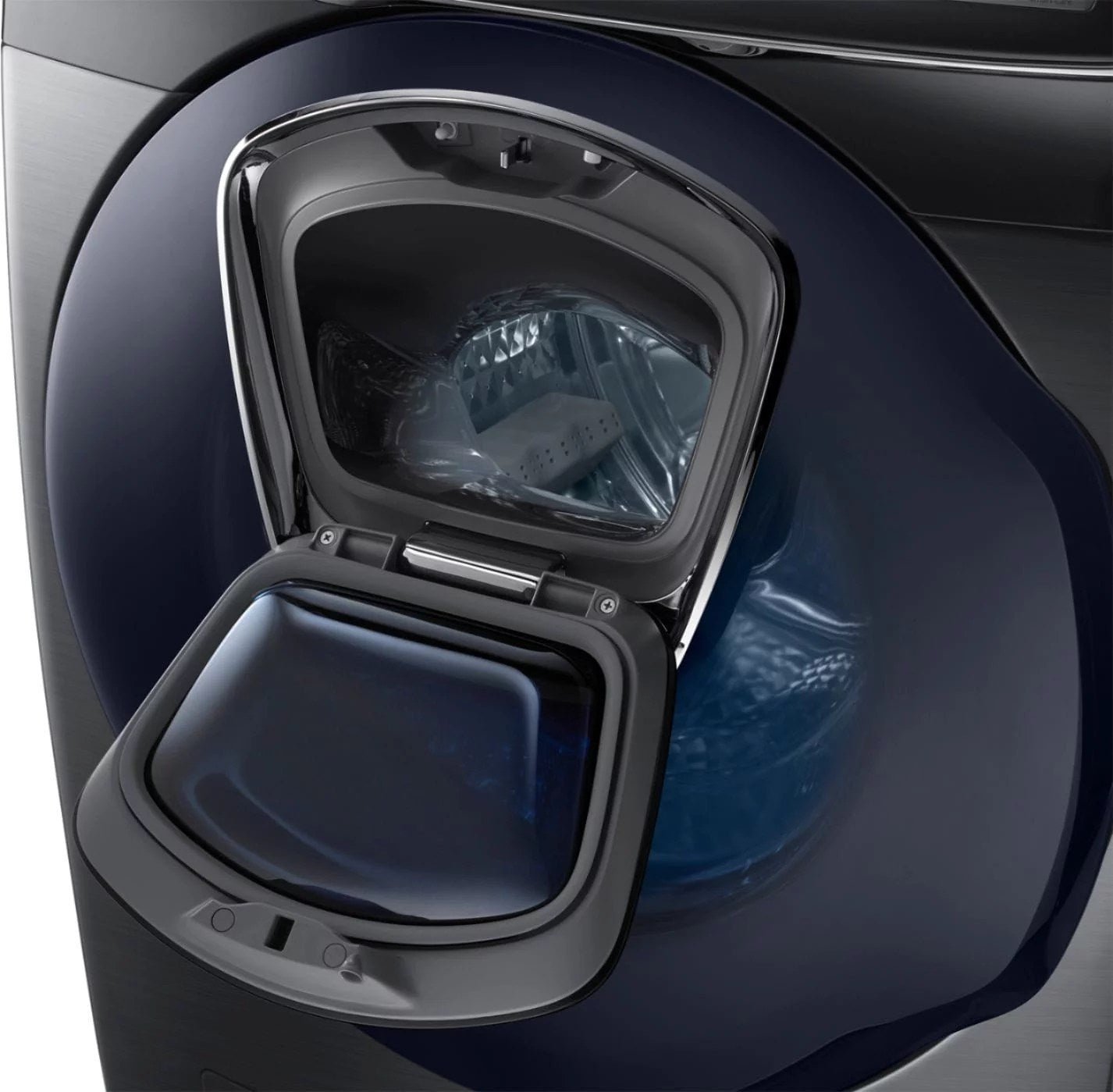 Samsung �C 4.5 Cu. Ft. High Efficiency Stackable Front Load Washer with Steam and AddWash �C Black stainless steel
