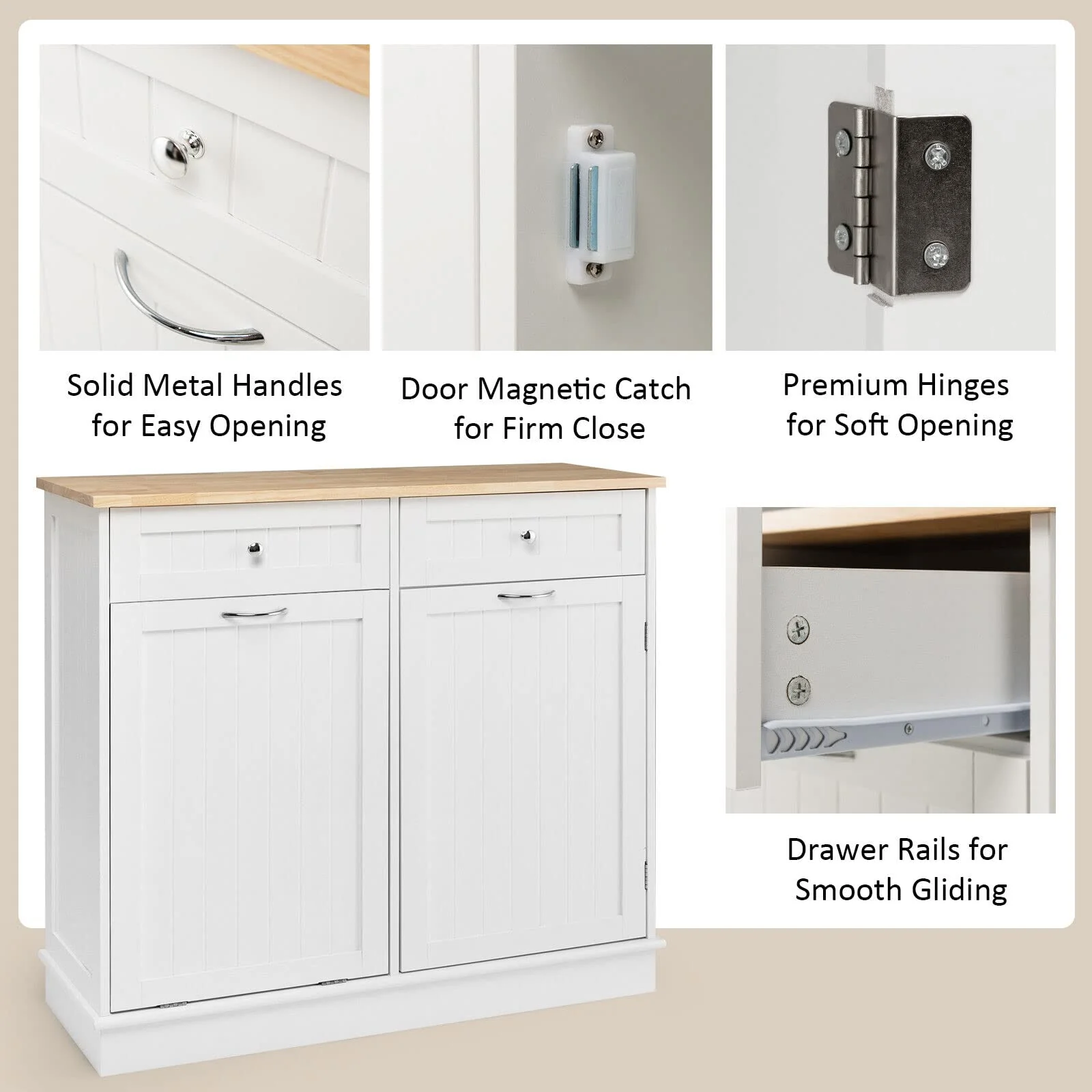 Giantex Kitchen Trash Cabinet, Tilt Out Trash Bin Cabinet with Single Trash Can Holder