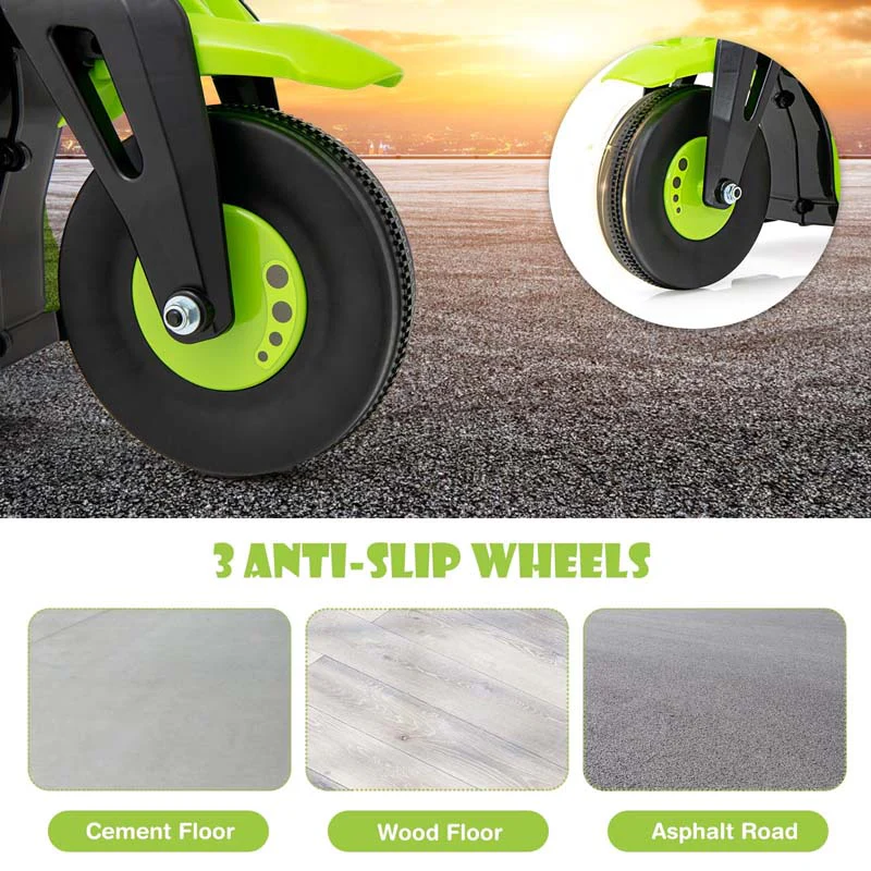 6V Kids Motorcycle w/Automatic Bubble Function & Music, 3-Wheel Vehicle Toy Electric Ride-On Car for Toddlers Ages 3+