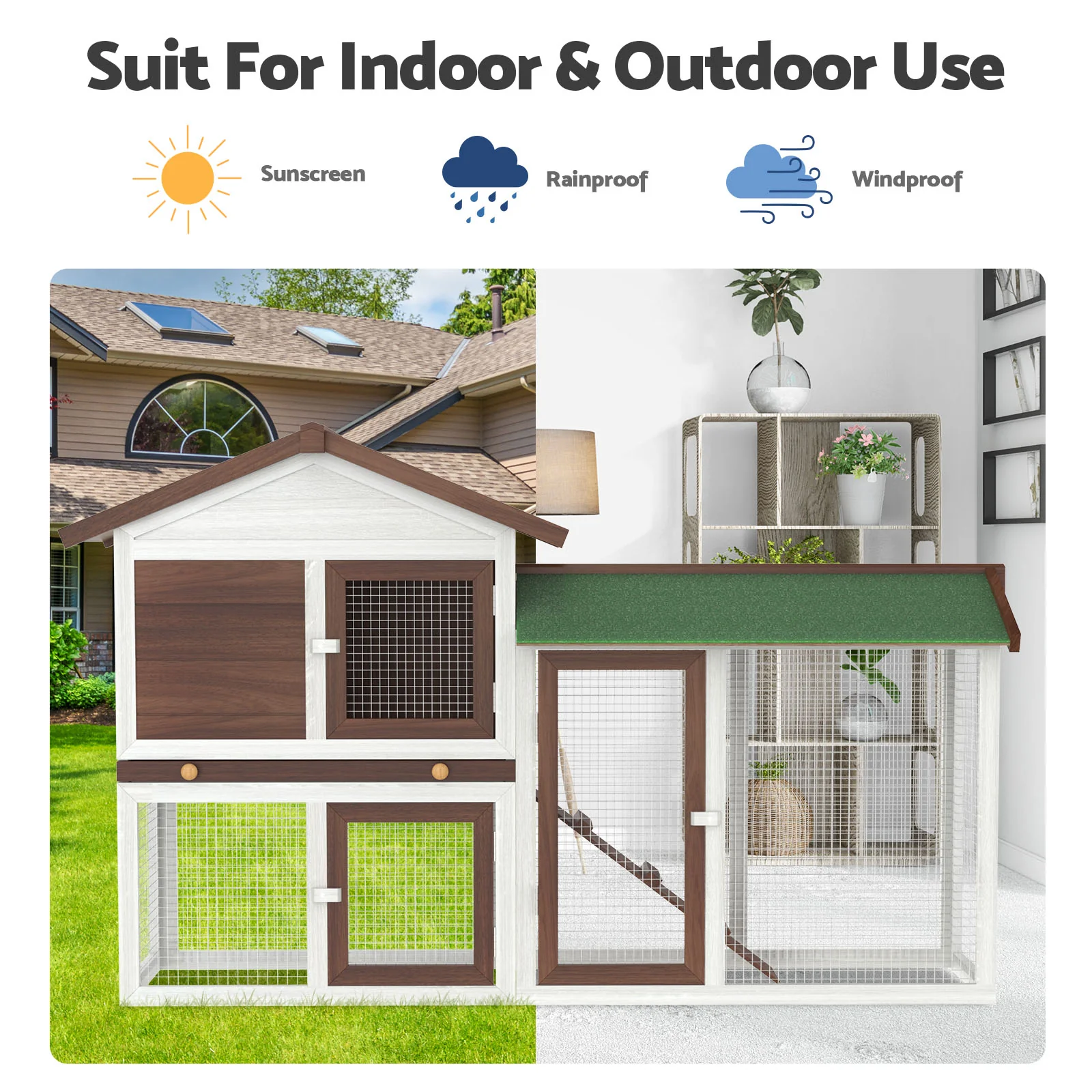 Rabbit Hutch Chicken Coop Wooden