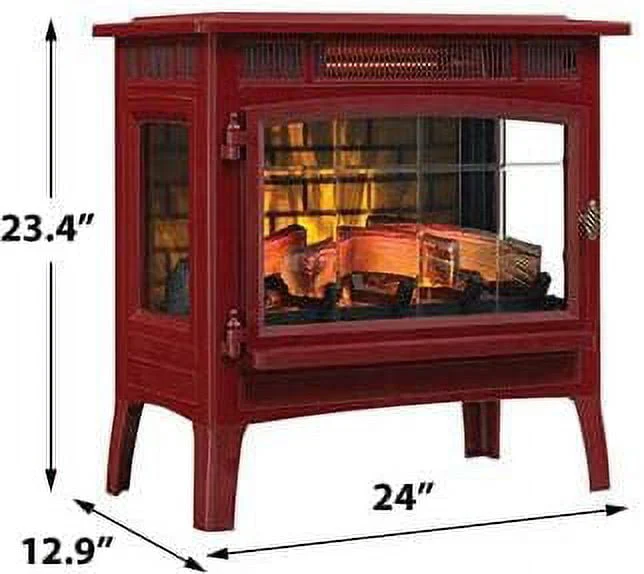 Duraflame 3D 24 W x 23.4 H x 12.9 D 34.1lb Infrared Electric Fireplace Stove - Cream