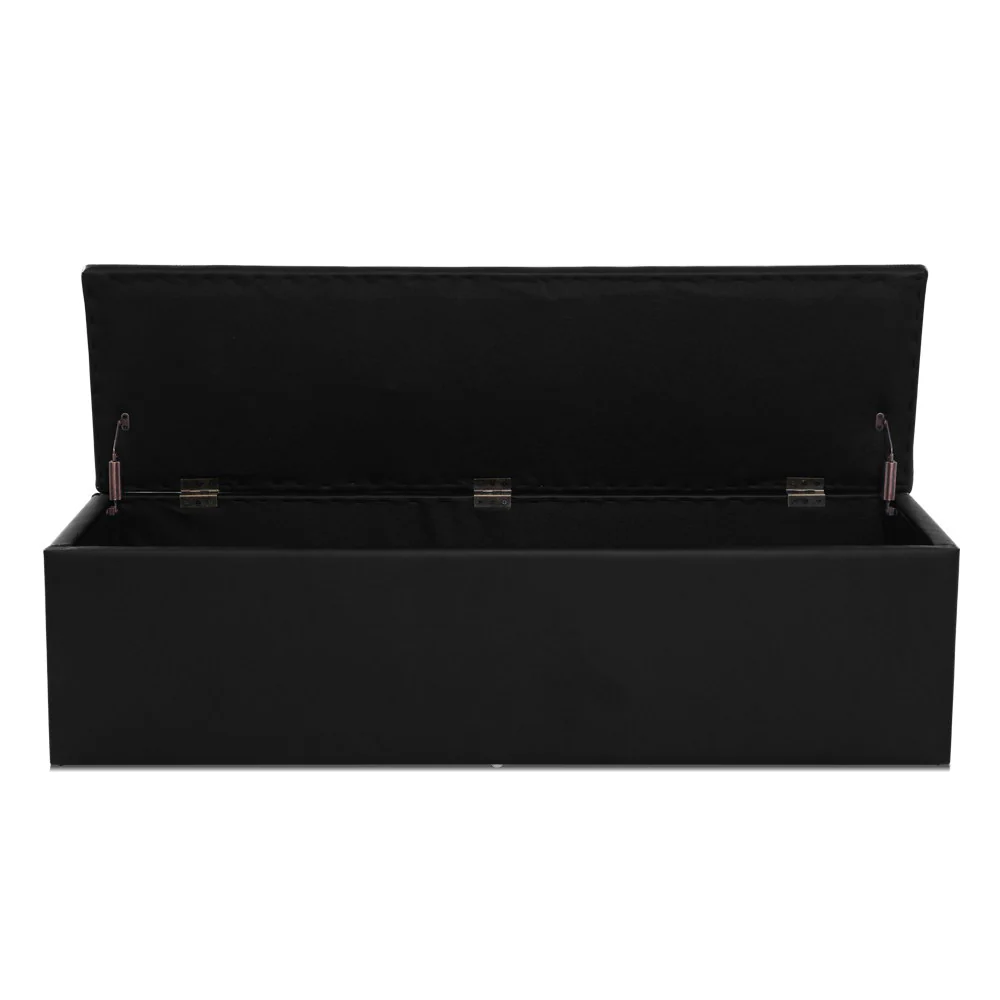 Artiss Storage Ottoman Blanket Box 140cm Leather Black