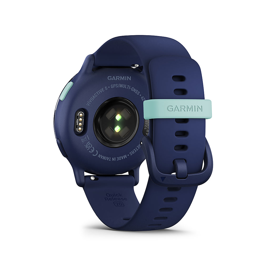 Garmin - v��voactive 5 GPS Smartwatch 42 mm Fiber-reinforced polymer - Metallic Navy Aluminum and Navy