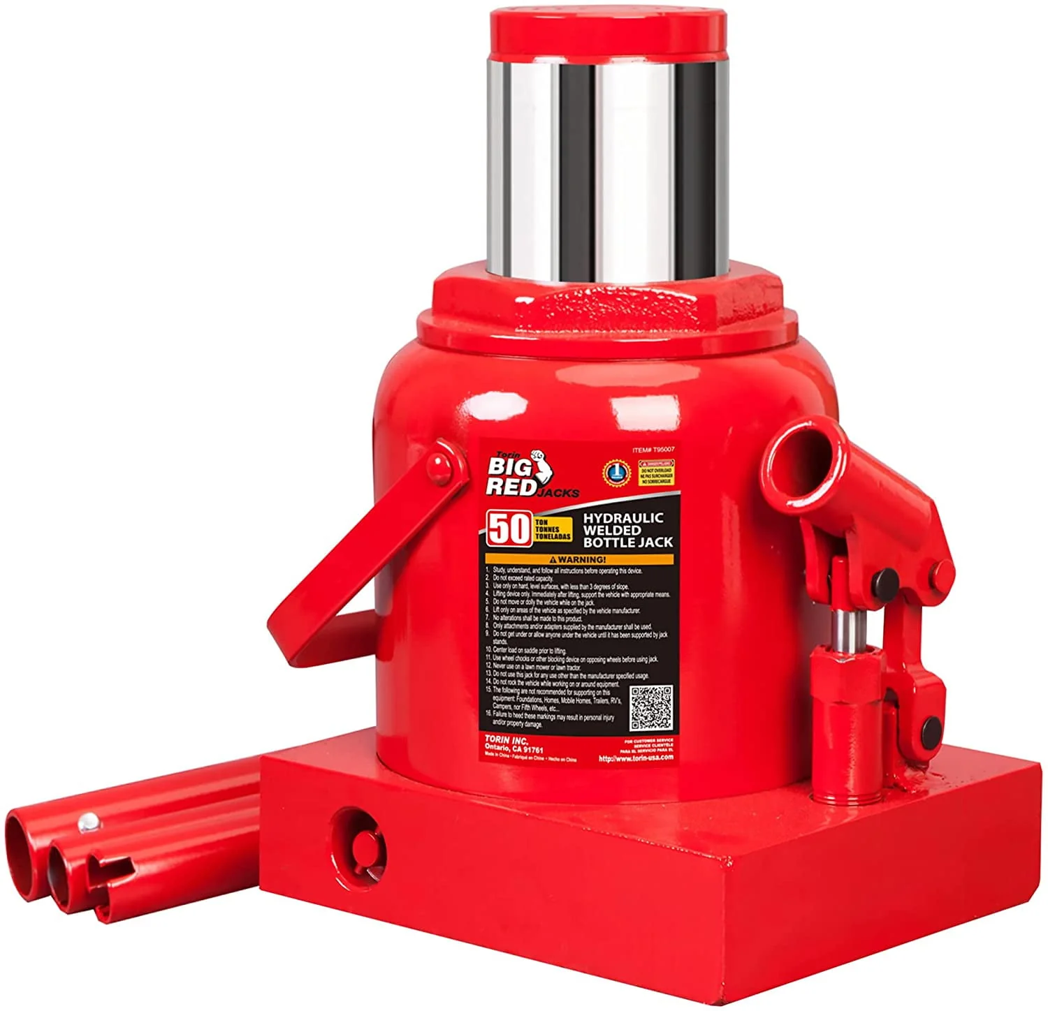 BIG RED 50 Ton Low Profile Hydraulic Bottle Jack �C Welded Construction for Automotive & Heavy Lifting
