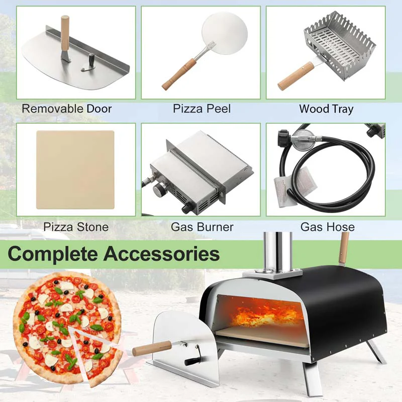 Propane & Wood Fired Pizza Maker with 13