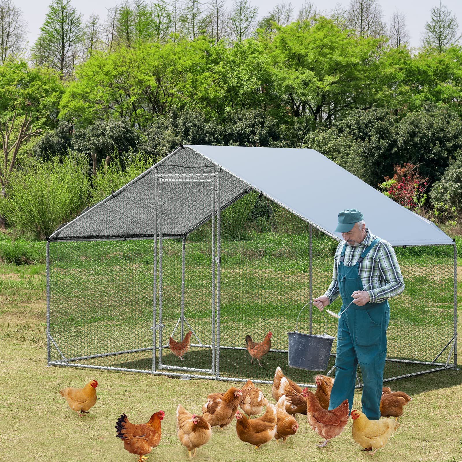 Large Spire-Shaped Chicken Coop (200 cm x 300 cm x 195 cm)