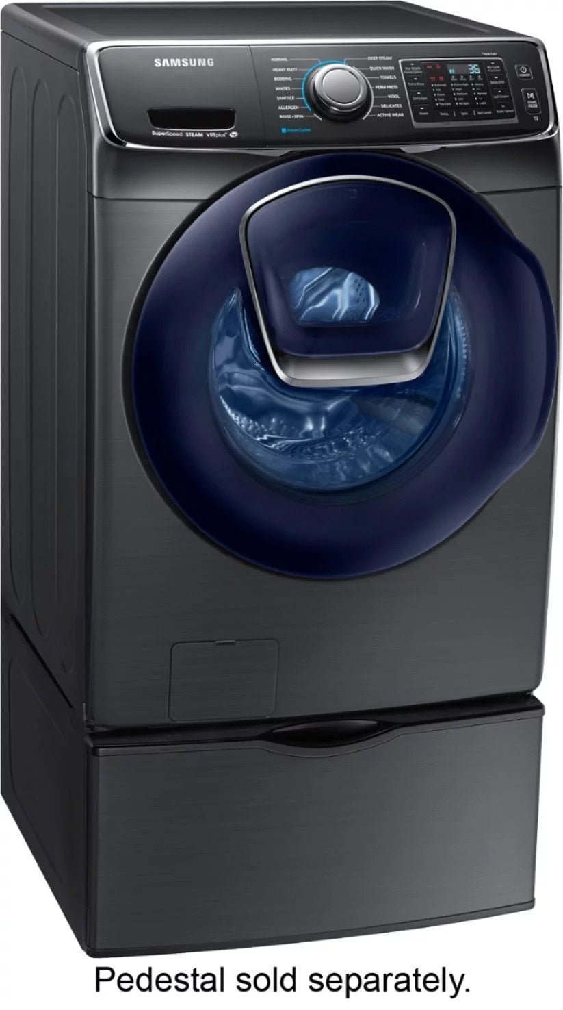 Samsung �C 4.5 Cu. Ft. High Efficiency Stackable Front Load Washer with Steam and AddWash �C Black stainless steel