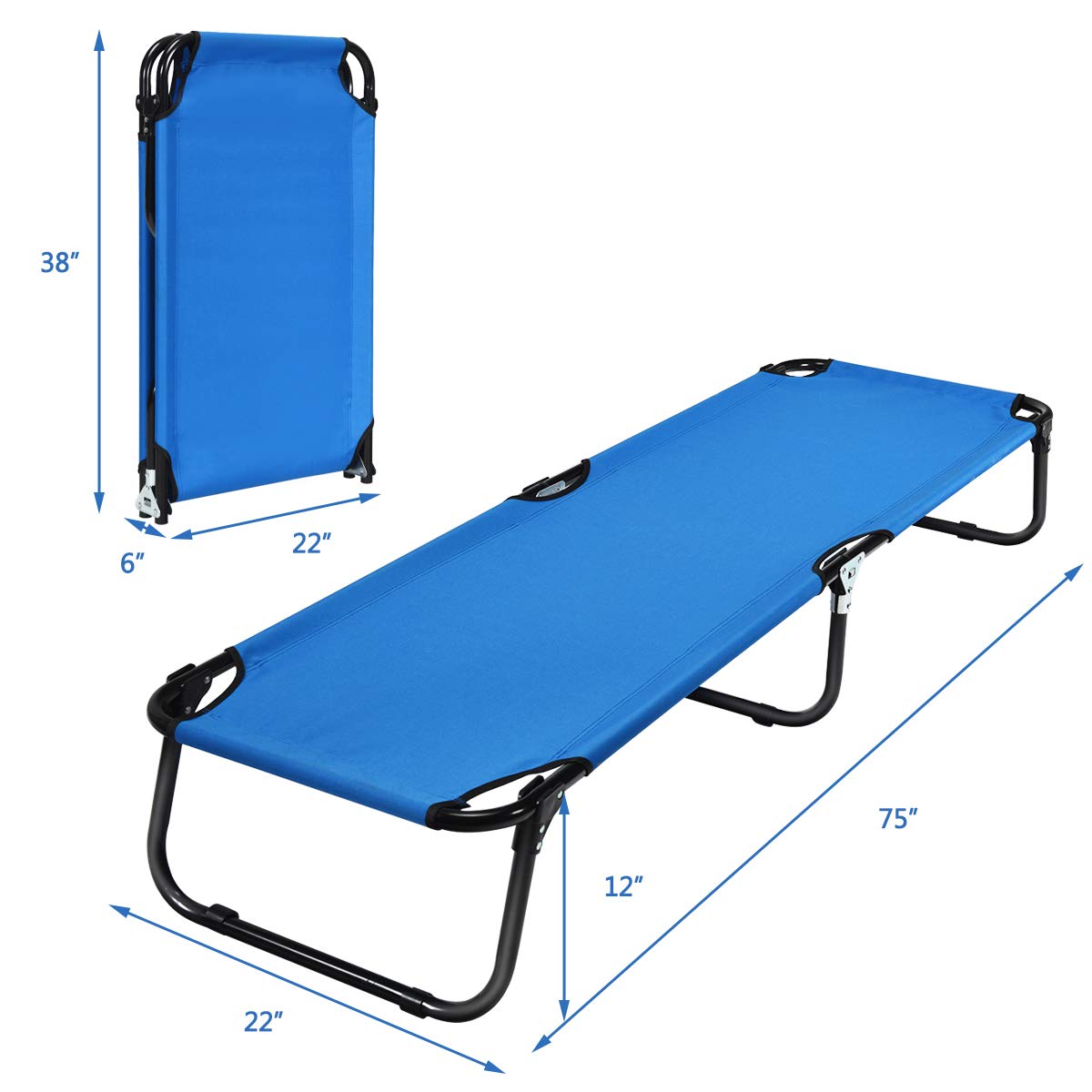 Folding Camping Cot, Heavy Duty Collapsible Foldable Bed