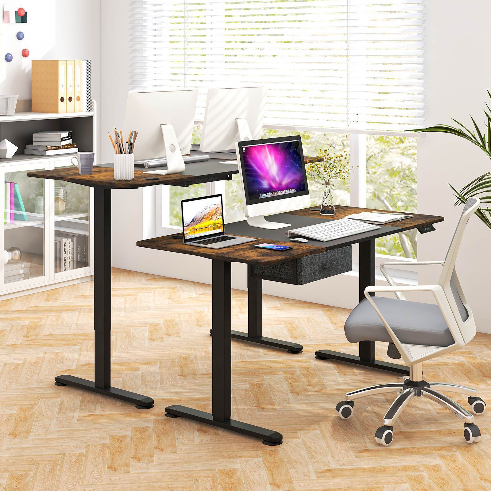 140x70cm Electric Standing Desk Height Adjustable Stand up Computer Workstation