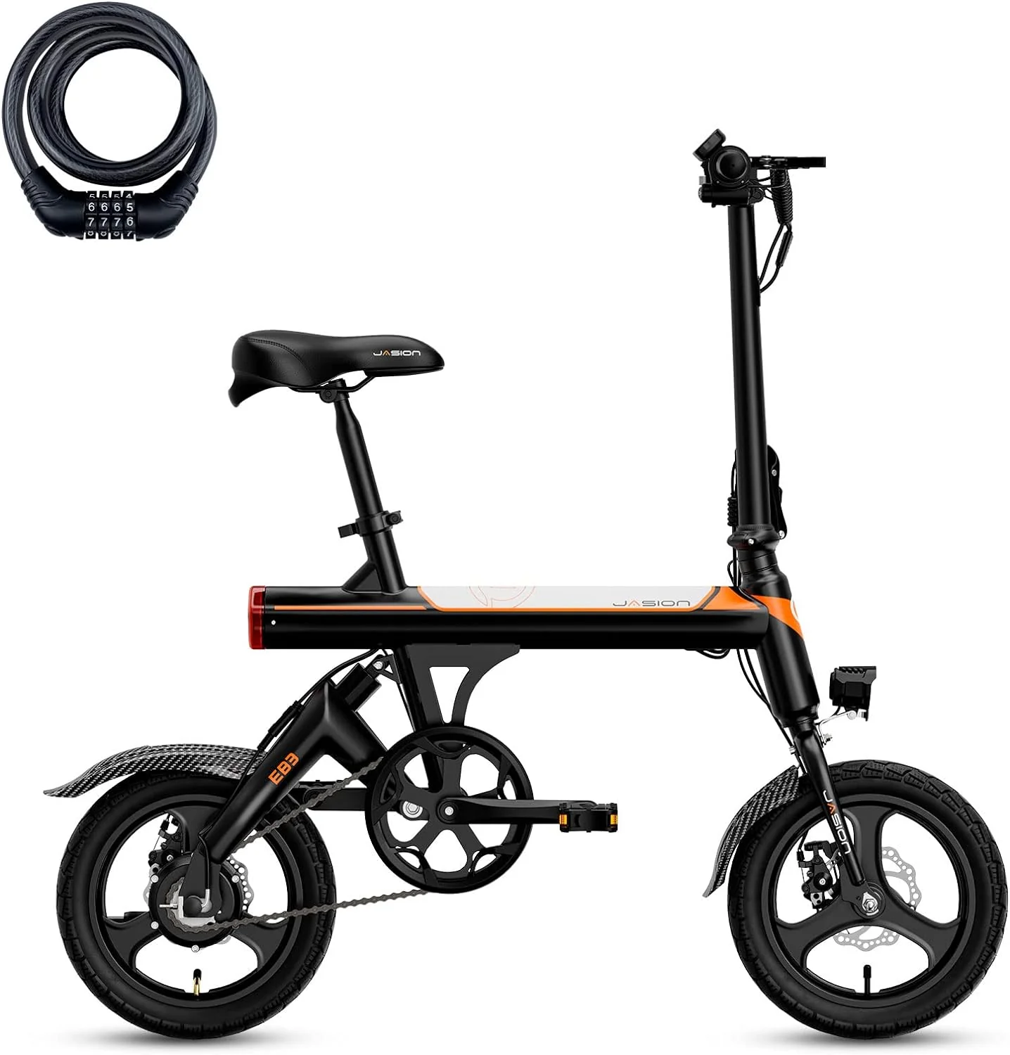 Electric Bike Adults 21mph, 500W Peak Motor, 270Wh Battery, Rear Suspension, 3 Levels Assist, 14
