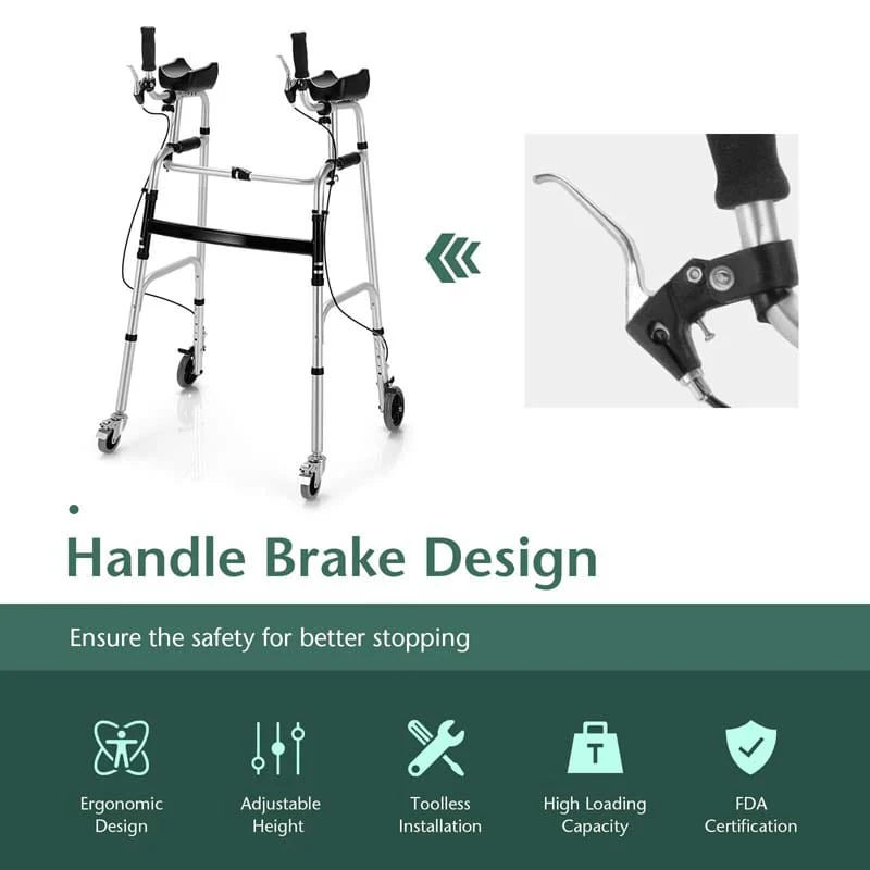 Foldable Standard Walker with 5