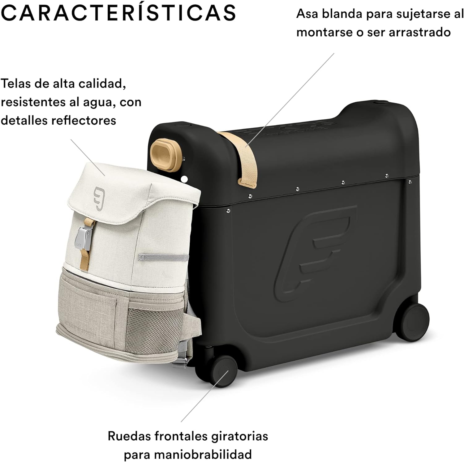 JetKids by Stokke Travel Bundle - Includes Kid��s Ride-On Suitcase & In-Flight Bed + Crew BackPack - Best for Ages 3-7