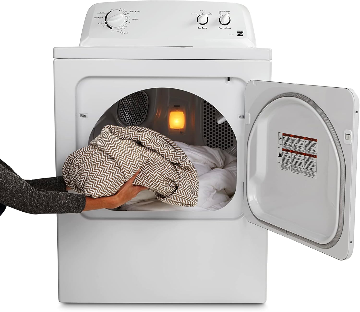29��� Front Load Electric Dryer with Wrinkle Guard and 7.0 Cubic Ft. Total Capacity, White