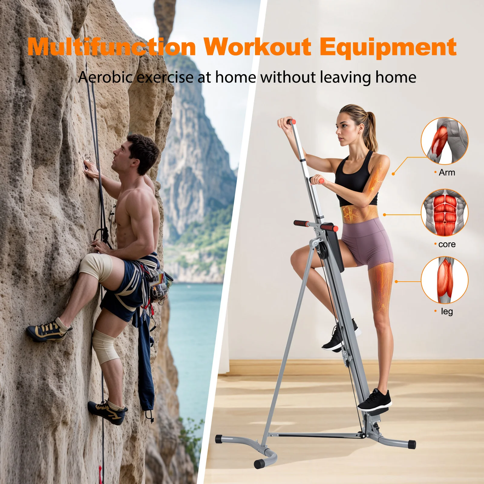 Vertical Climber Exercise Machine Adjustable