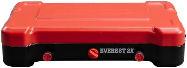 Camp Chef Mountain Series Everest 2X - High Output Two-Burner Camp Stove - Lid Doubles as Windscreen - Portable Cooking Stove - For Outdoor Cooking - 20,000 BTU Burners - 215 Sq In Cooking Area