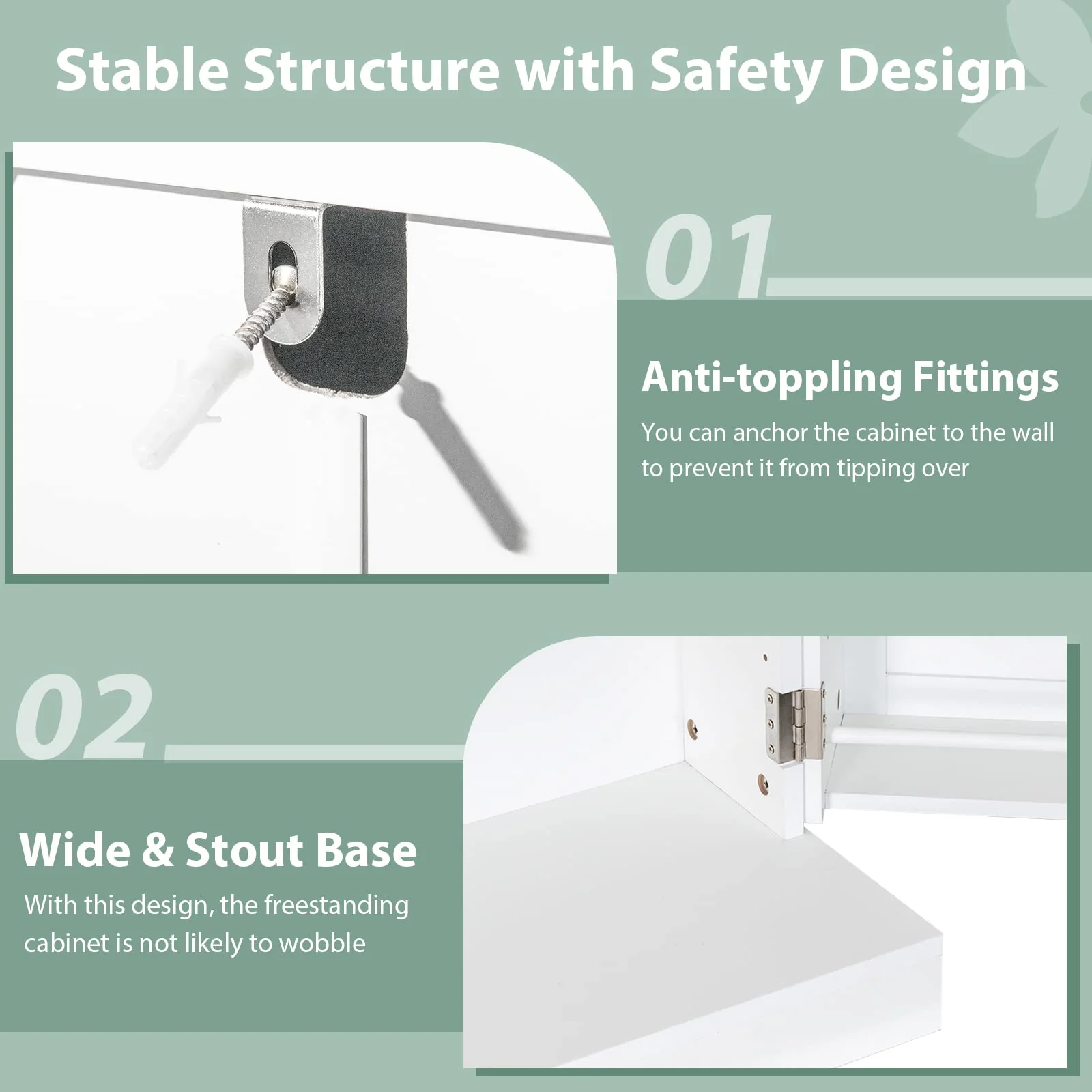Giantex 2-Door Pantry Cabinet w/ 6 Adjustable Shelves, 17-Tier Buffet Sideboard, Kitchen Storage Cabinet