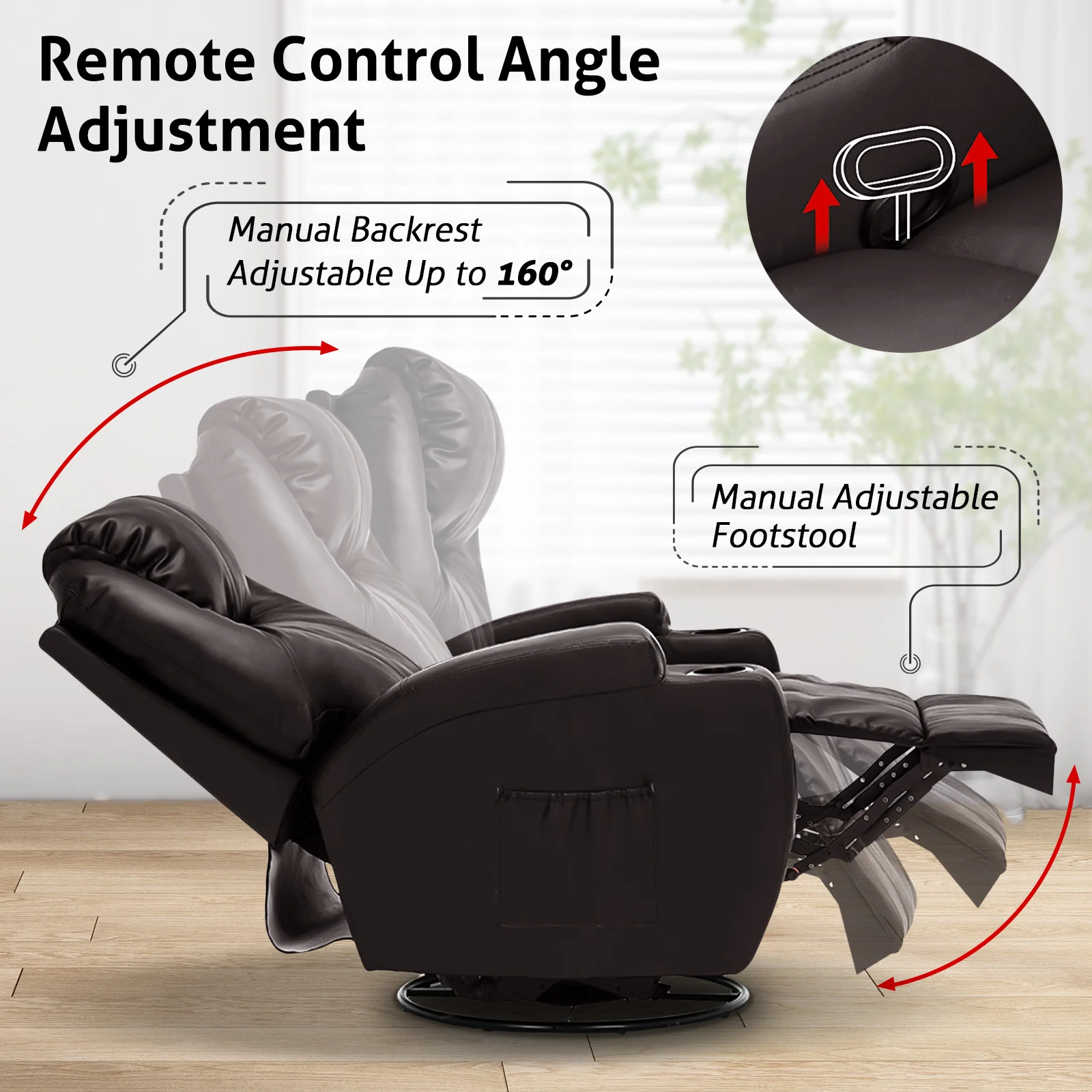 Recliner Massage Chair Sofa PU Leather