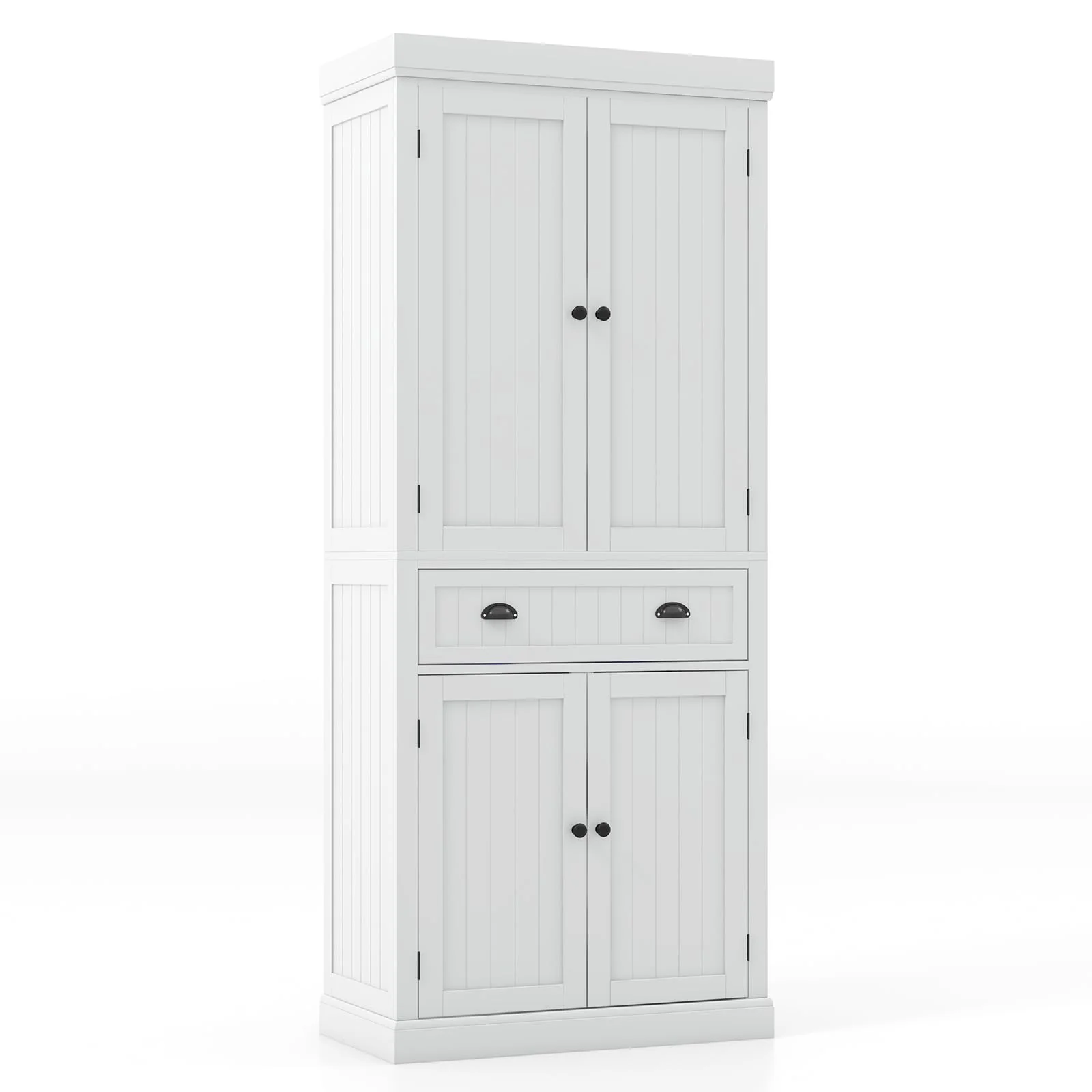 Giantex 183.5 cm Kitchen Pantry Storage Cabinet, Tall Freestanding Cupboard with 4 Doors