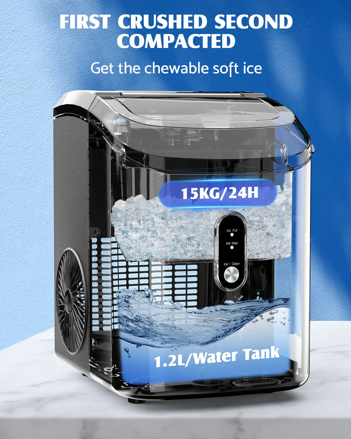 Nugget Ice Maker Countertop Portable Ice Machine