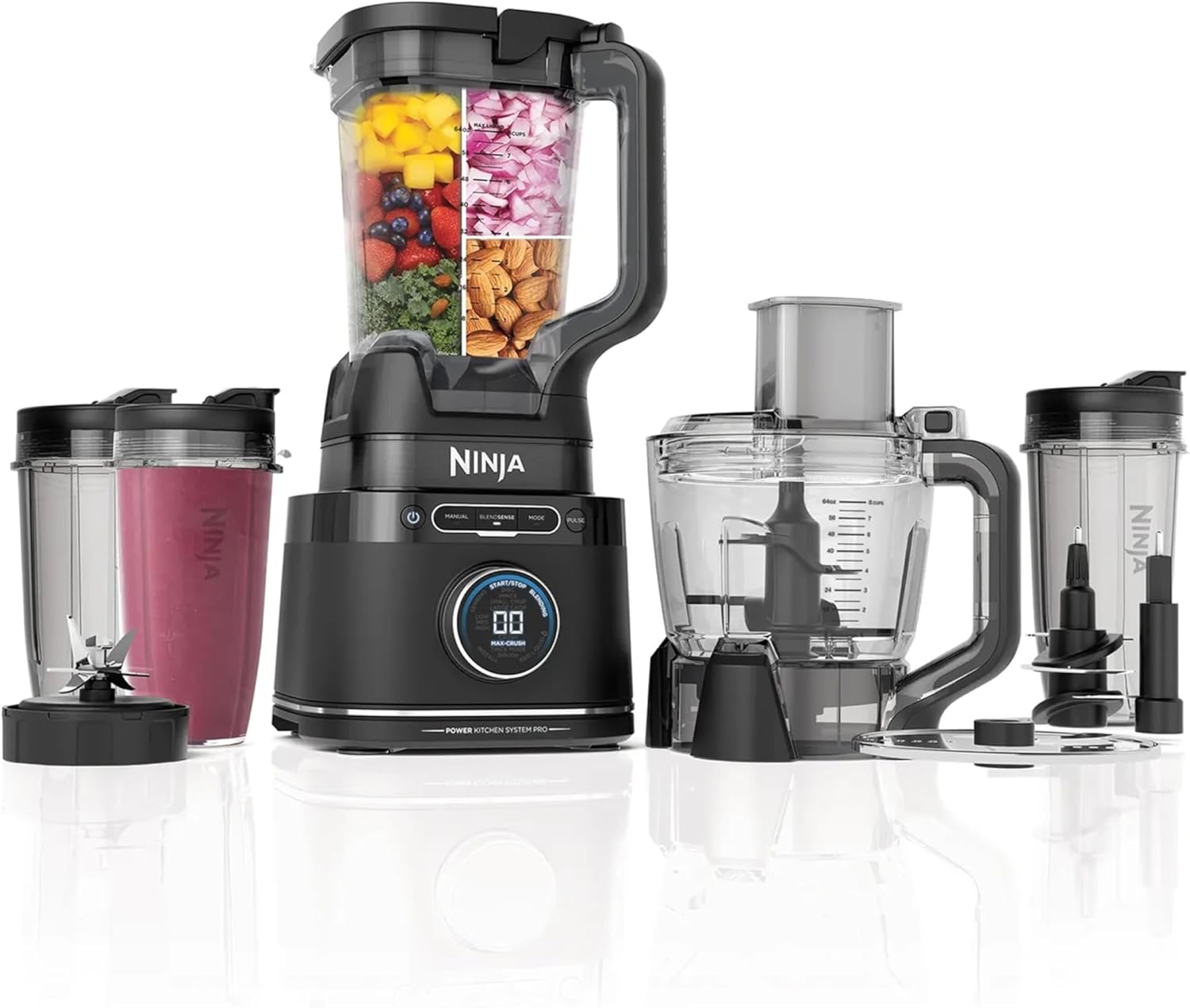 Ninja Detect Kitchen System Power Blender + Processor Pro, High Speed Food Mixer, Juicer & Smoothie Maker, One Touch Preset Programs & BlendSense Technology, TB401ANZ, Black