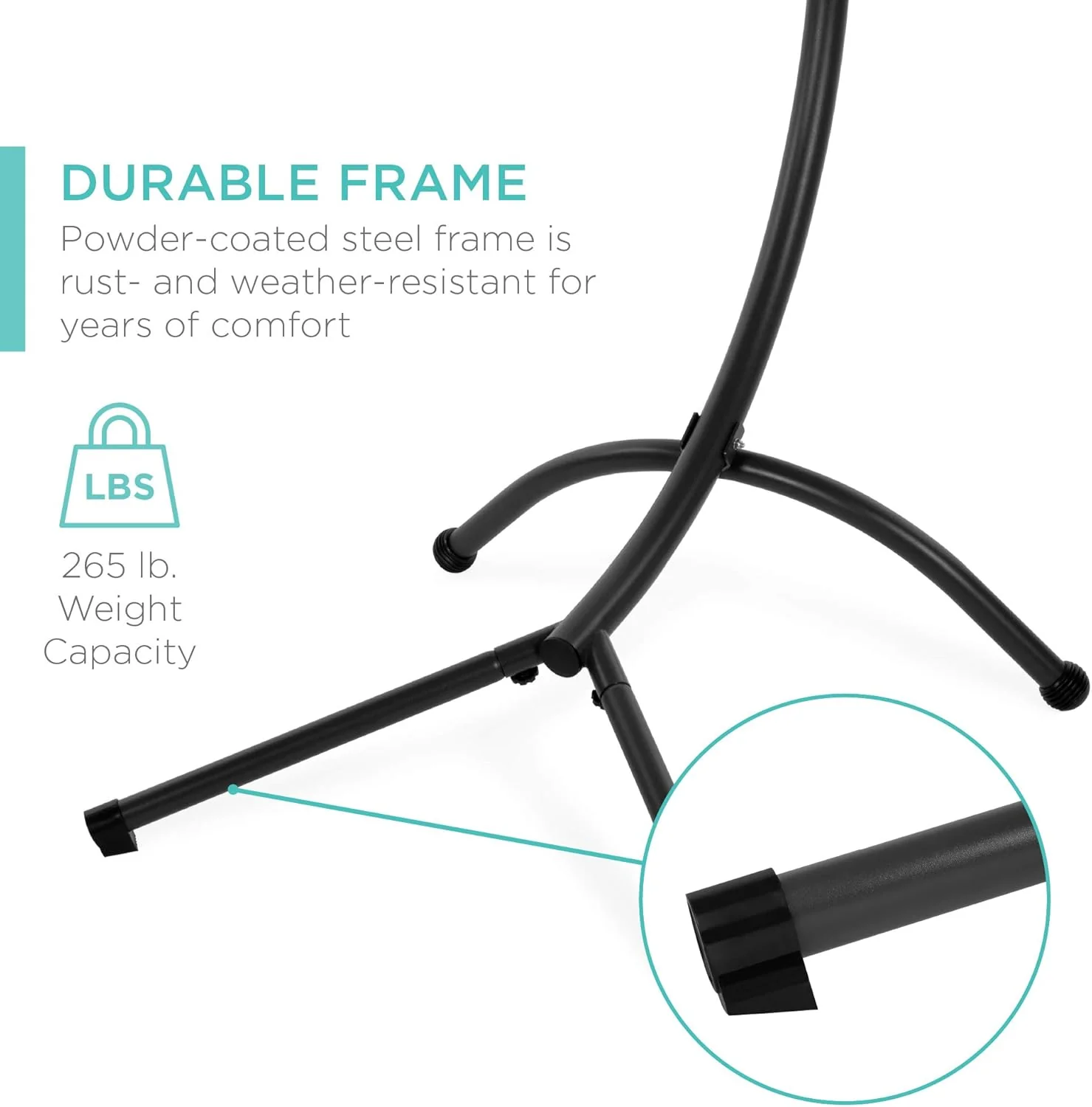 Best Choice Products Outdoor Hanging Curved Steel Chaise Lounge Chair Swing w/Built-in Pillow and Removable Canopy - Charcoal Gray