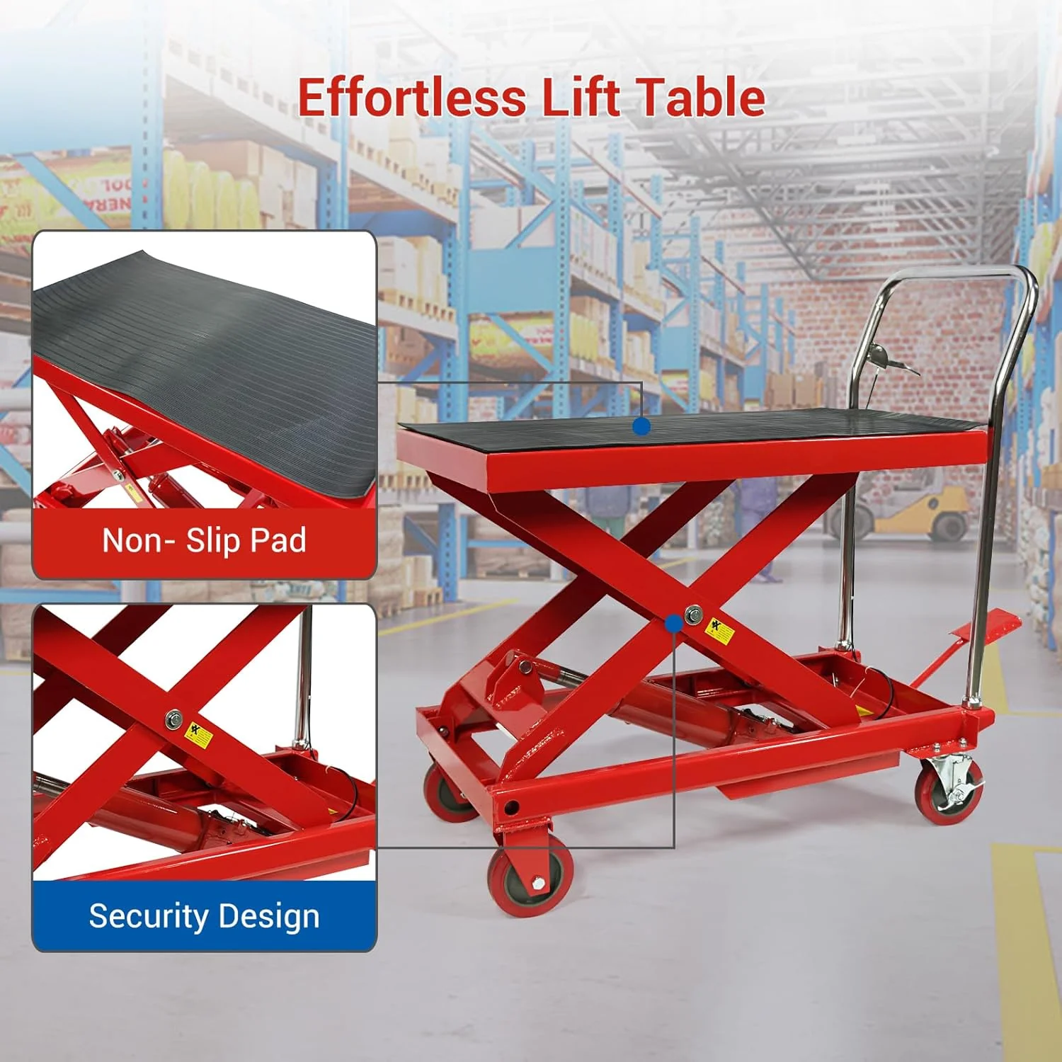 500LBS Hydraulic Lift Table Cart, 30