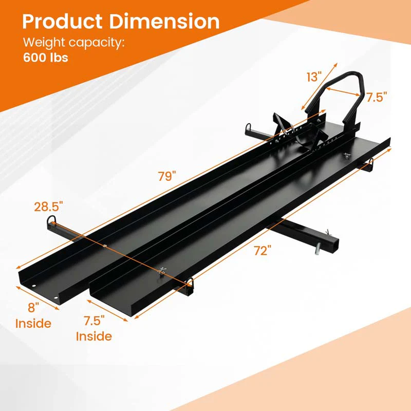 600LBS Motorcycle Hitch Carrier Fit Up to 7.5