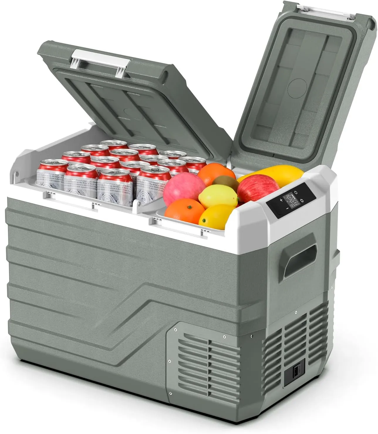 12-volt car refrigerator 46QT. Portable refrigerator freezer compartment, electric freezer compartment, vehicle-mounted portable refrigerator 12/24V DC 100~240V AC Camping RV Camping vehicle portable refrigerator -4��~68 ��