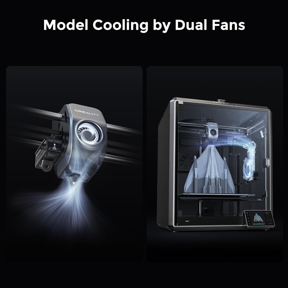 2024 New Version Creality K1C 3D Printer, 600mm/s Fast Printing Speed and Clog-free Direct Extruder, Support 300�� Printing and Carbon Fiber Filament, Auto Leveling and AI Camera 8.66*8.66*9.84 inch