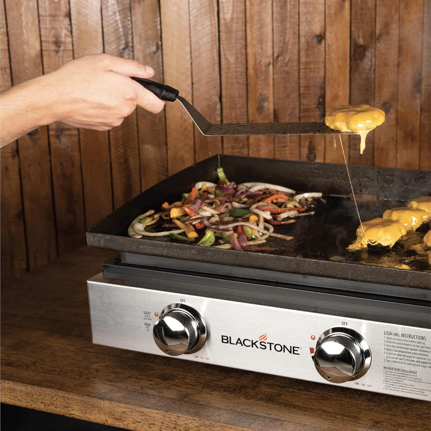 22�� Tabletop Griddle with Stainless Steel Faceplate, Powder Coated Steel, Black