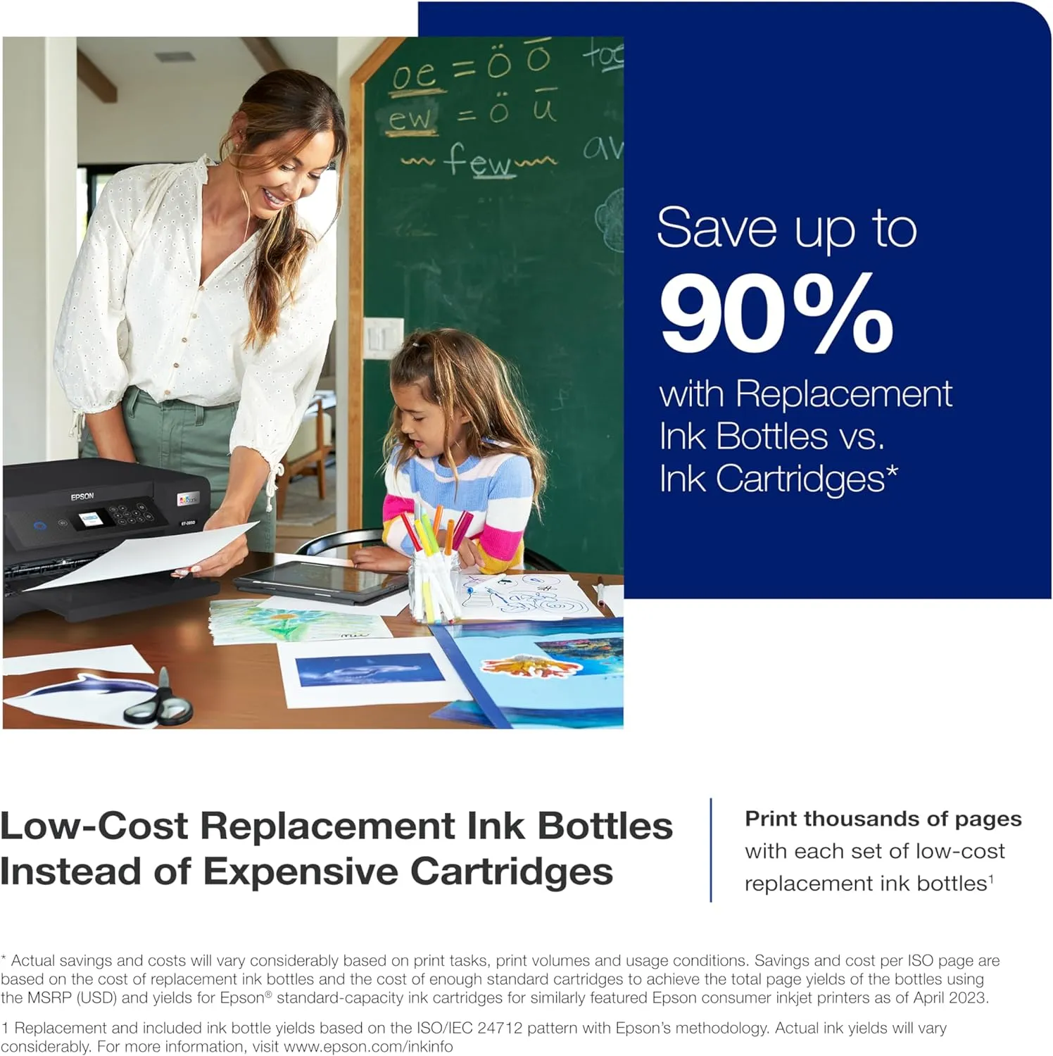 Epson EcoTank ET-4800 Wireless All-in-One Inkjet Printer, White �C Cartridge-Free, Scanner, Copier, Fax, ADF, Ethernet, Home Office