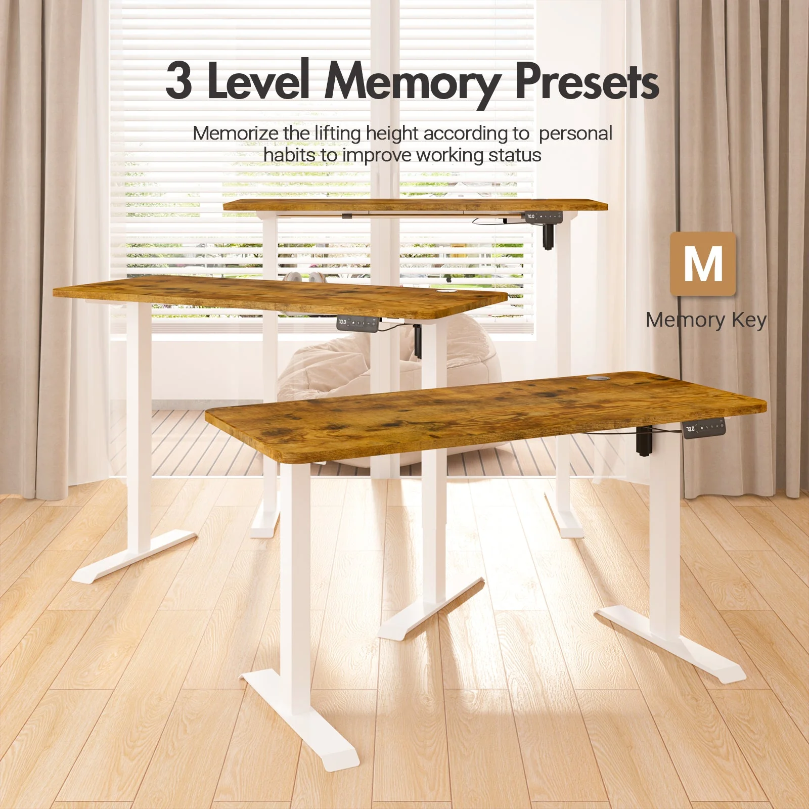 Electric Standing Desk  Adjustable Height 140cm