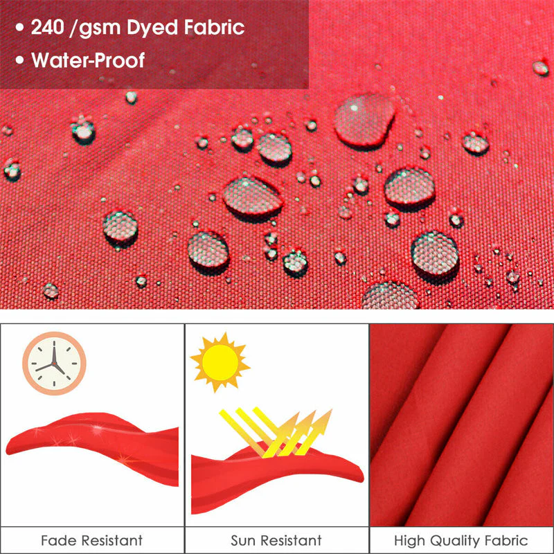 11 FT Patio Offset Cantilever Umbrella 360�� Rotation Tilt with Cross Base & Crank Handle