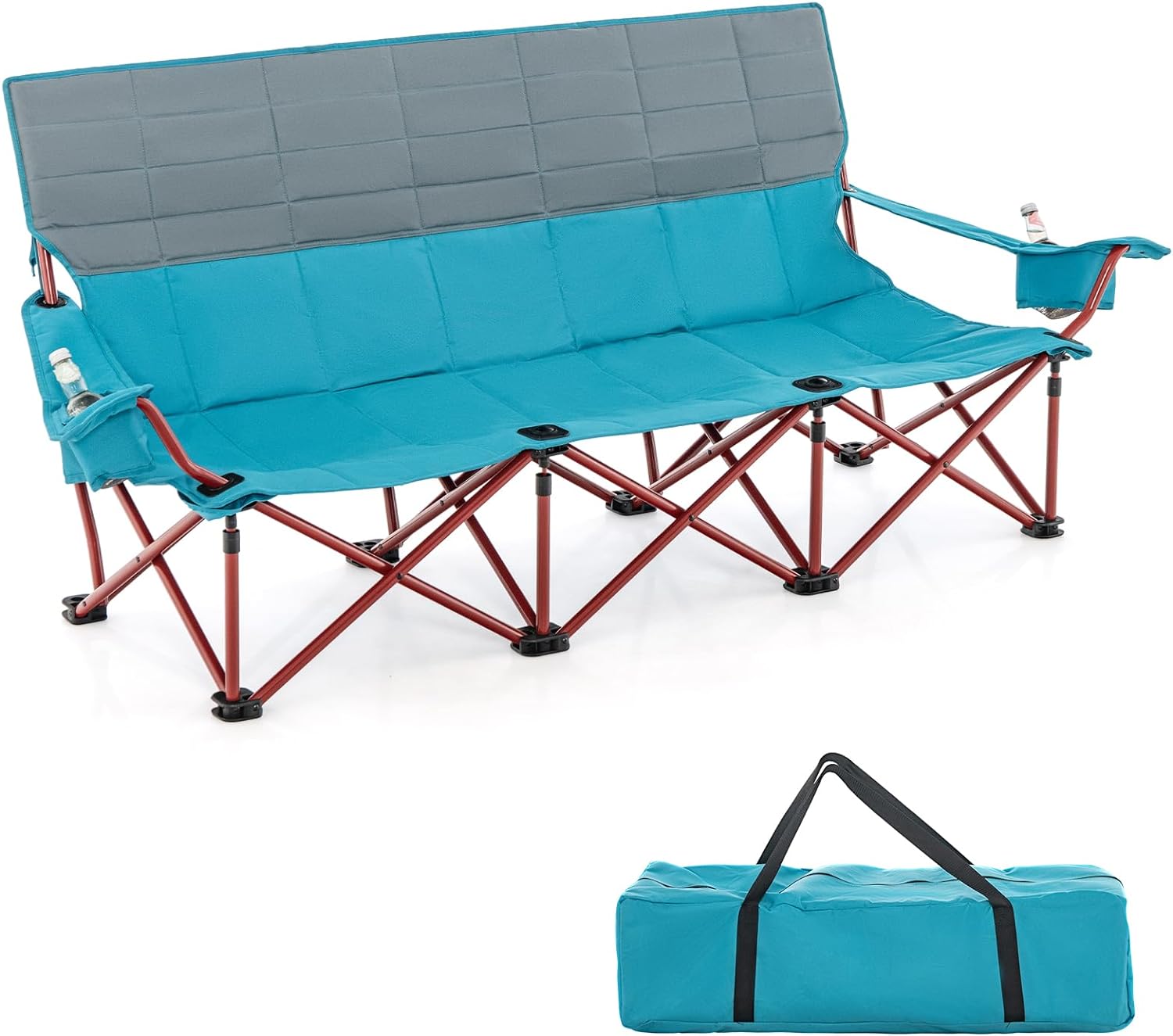 3 Person Camping Chair for Adults, Outdoor Folding Oversized Camping Couch Chair (3-Person Seat)